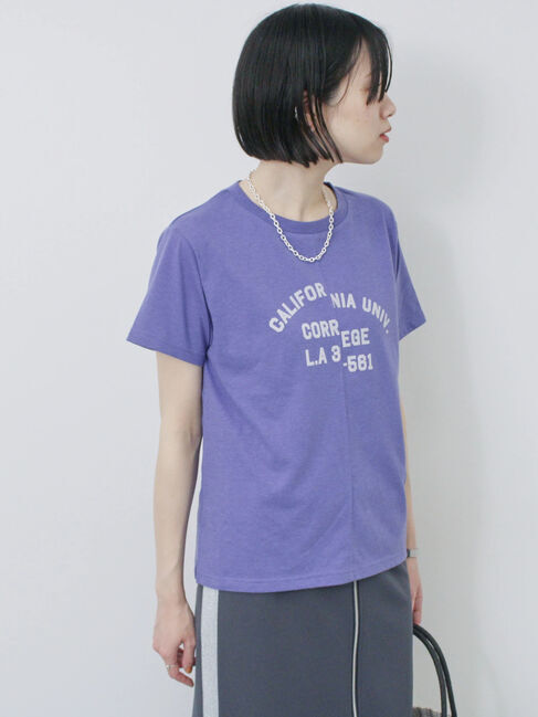 Samansa Mos2 blue「リメイク風Tシャツ」|Tシャツ・カットソー|