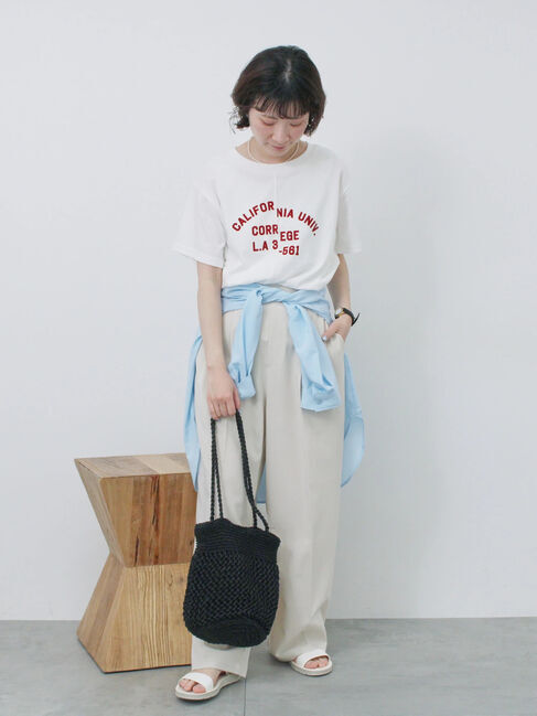 Samansa Mos2 blue「リメイク風Tシャツ」|Tシャツ・カットソー|