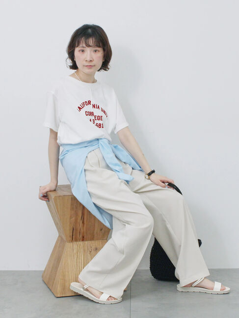 Samansa Mos2 blue「リメイク風Tシャツ」|Tシャツ・カットソー|