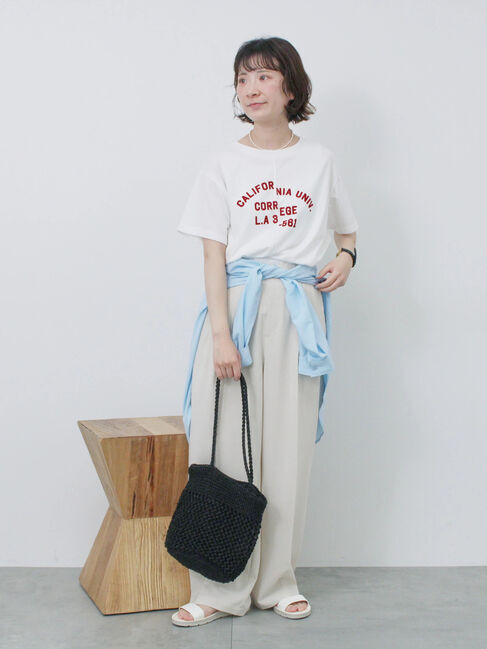 Samansa Mos2 blue「リメイク風Tシャツ」|Tシャツ・カットソー|