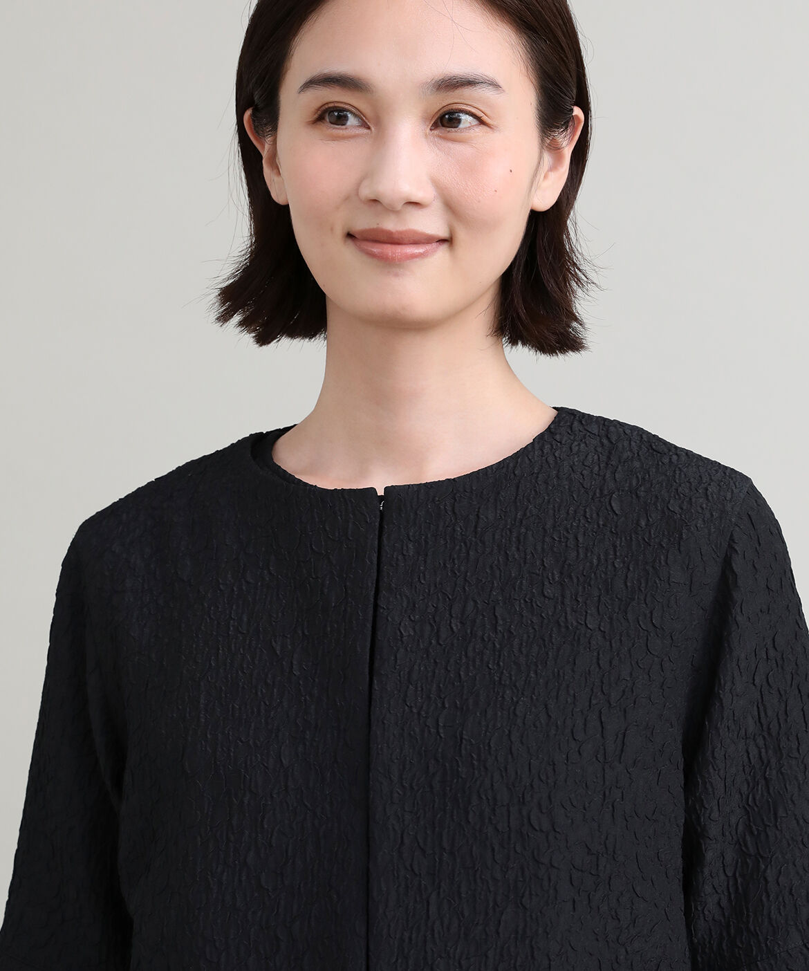 7-IDconcept.「フクレジャカードタックフレアスリーブジャケット」|ノーカラージャケット|