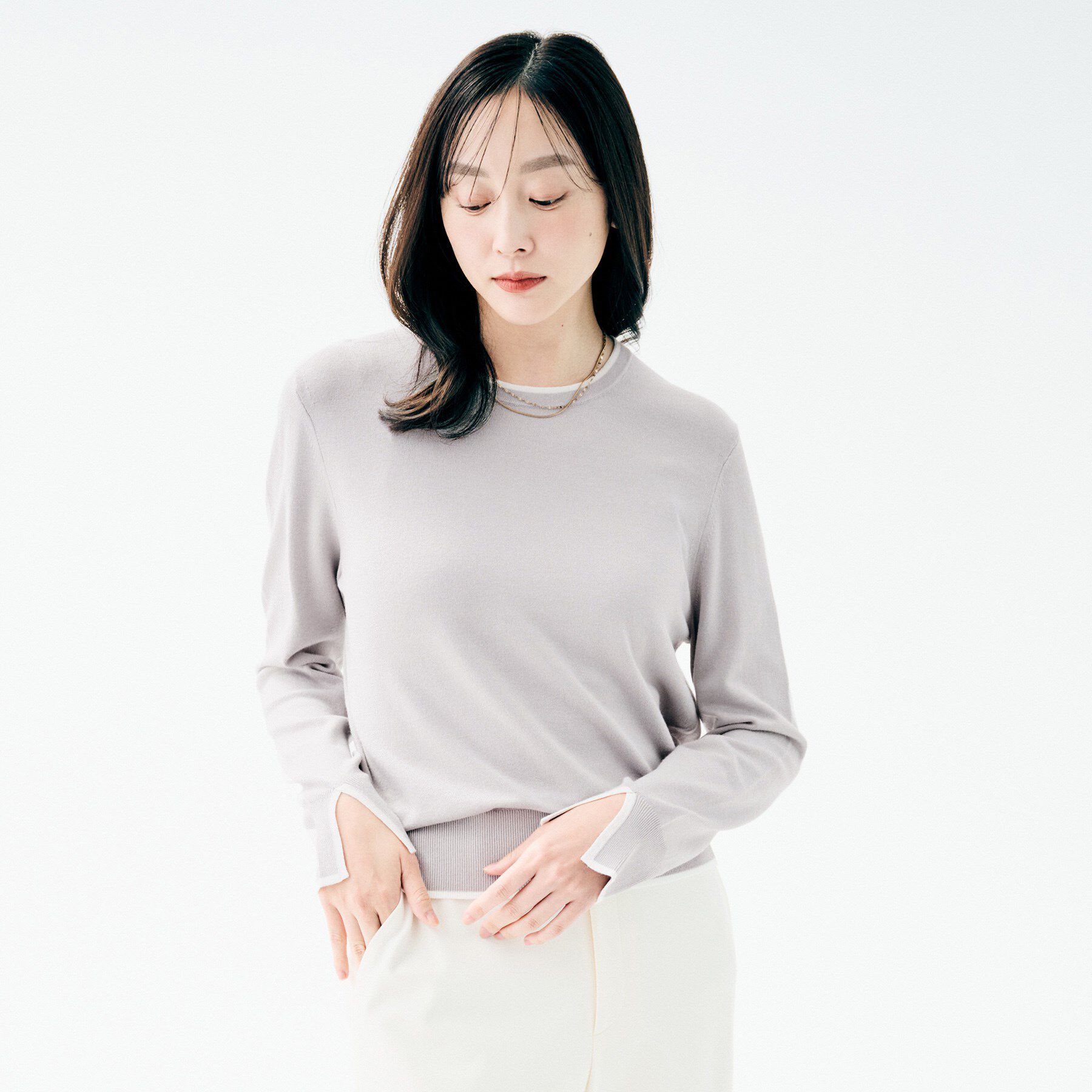 UNTITLED「【アンサンブル可/洗える】ウォームスパン プルオーバー」|ニット・セーター|