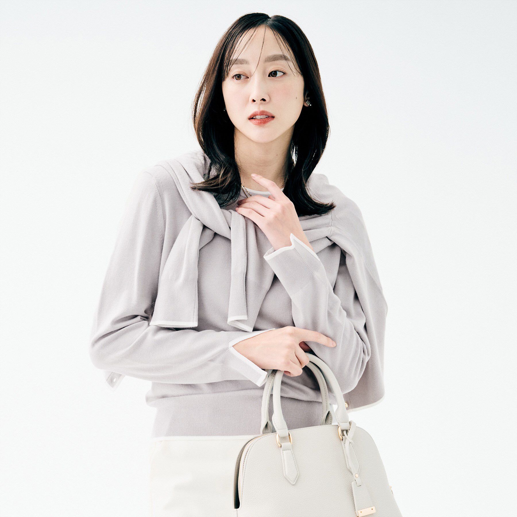 UNTITLED「【アンサンブル可/洗える】ウォームスパン プルオーバー」|ニット・セーター|ライトグレー(511