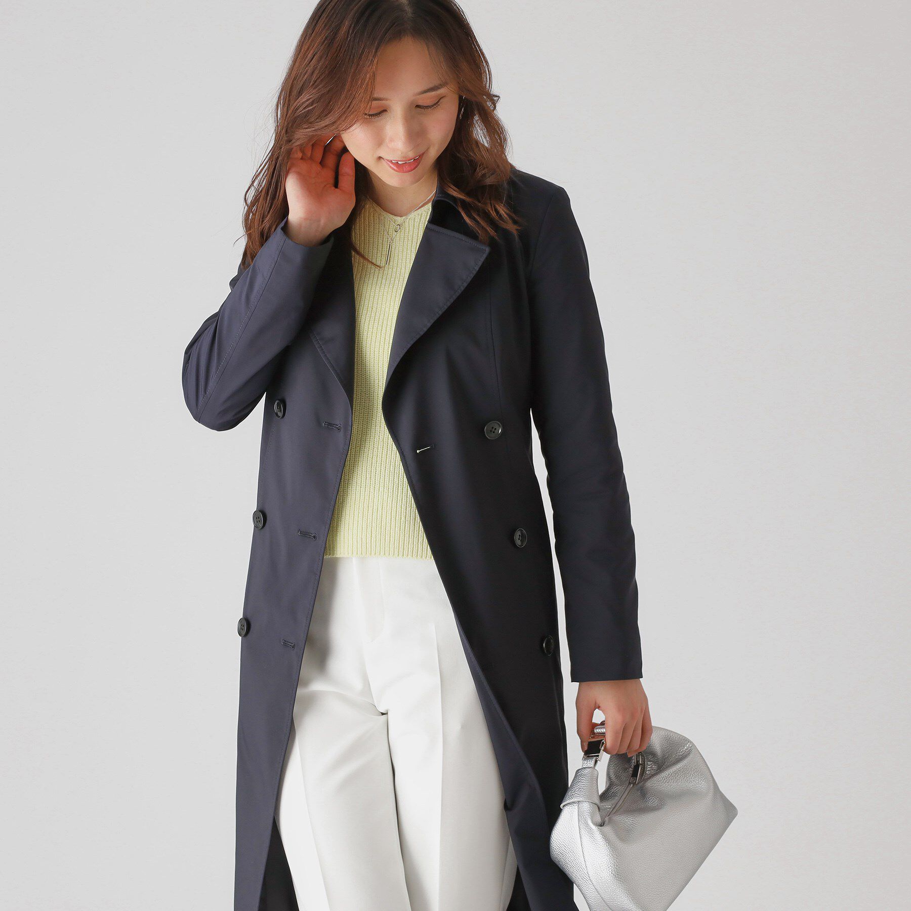 COUP DE CHANCE「【撥水加工】きれいめ定番トレンチコート」|トレンチコート|ネイビー(094)