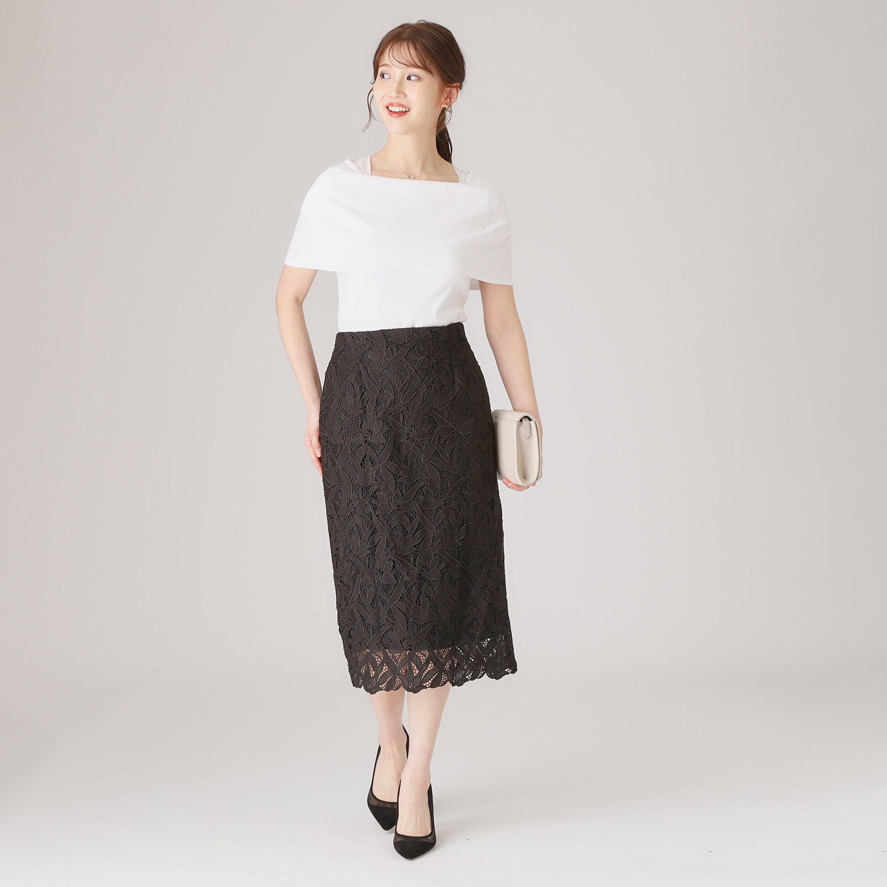 COUP DE CHANCE「【レース／セットアップ可】ストレートシルエットのスカート」|スカート|