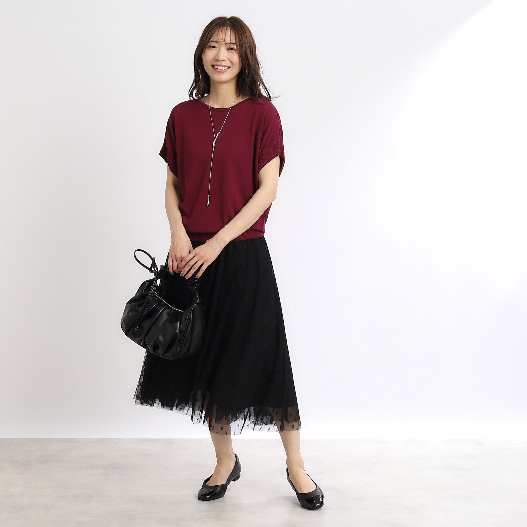 Reflect「【人気♪／手洗い可／ウエスト総ゴム】幾何柄チュールスカート」|スカート|