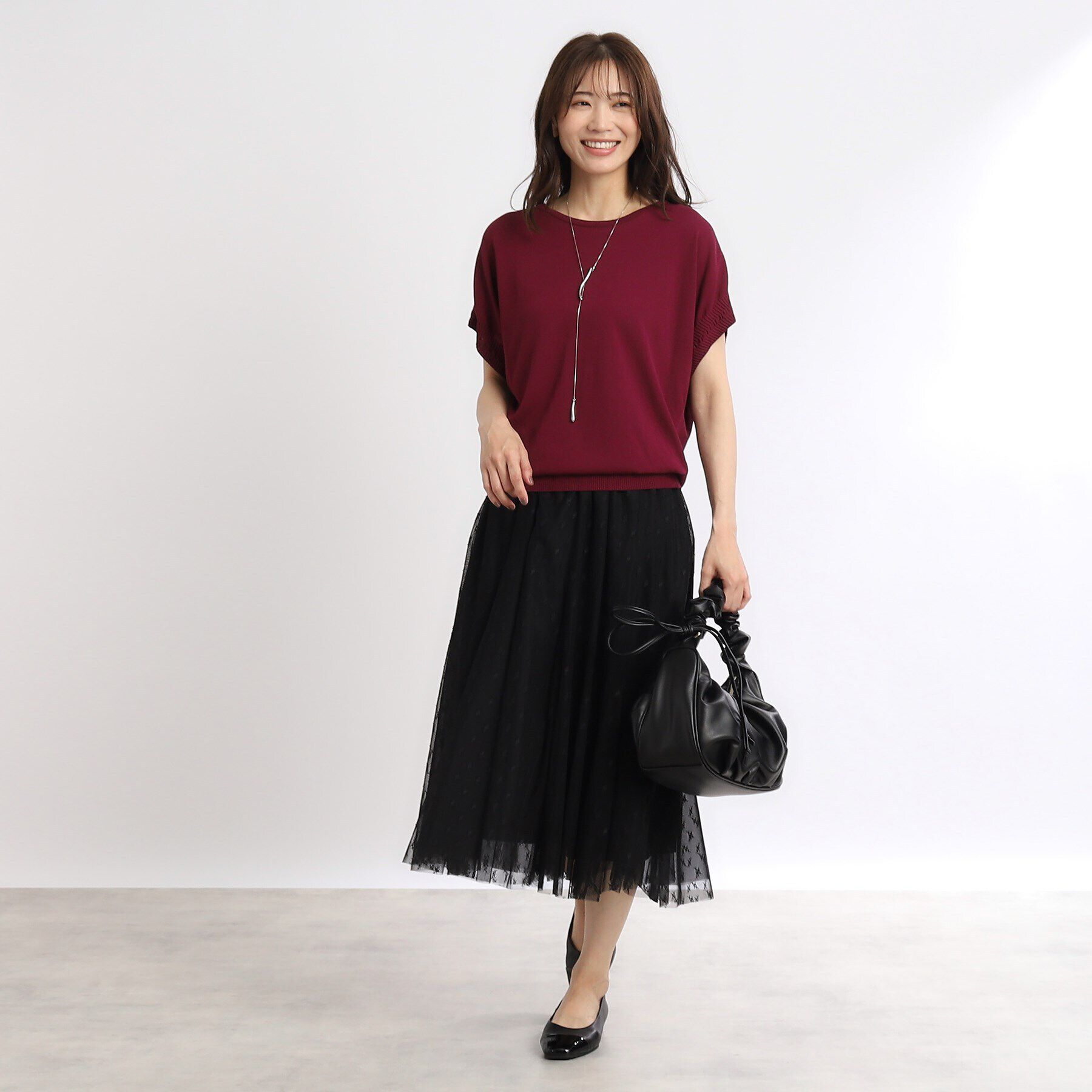 Reflect「【人気♪／手洗い可／ウエスト総ゴム】幾何柄チュールスカート」|スカート|