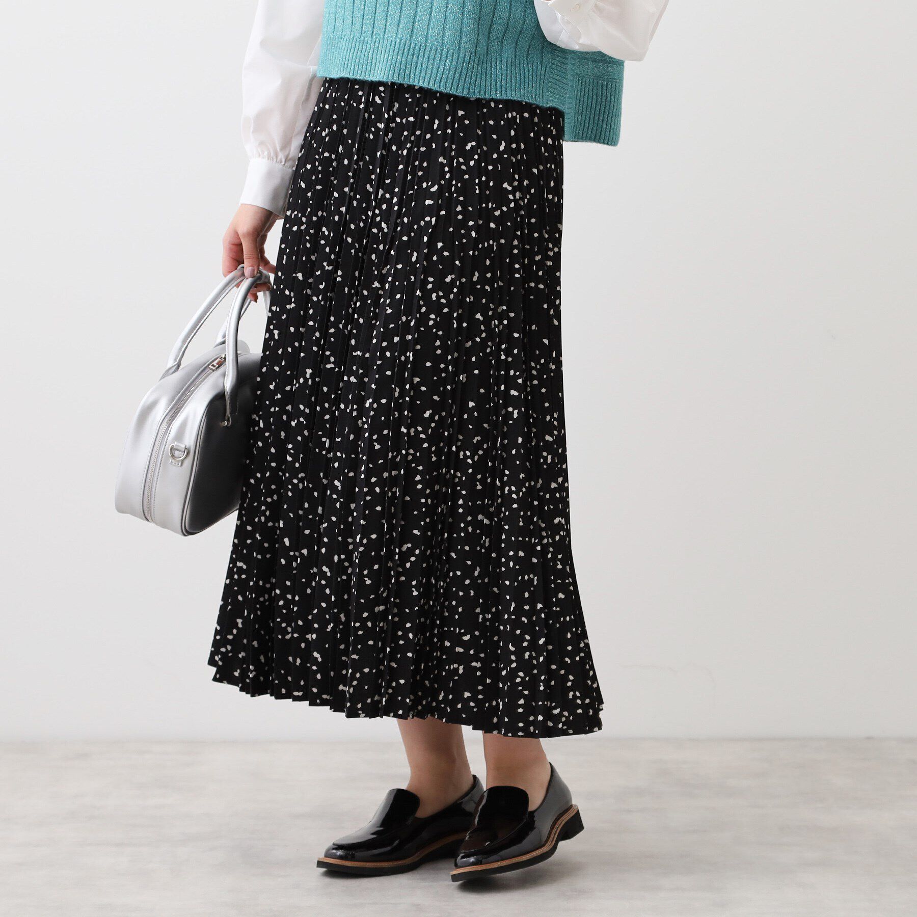Reflect「【E‐QUALITY／手洗い可】ドット柄アコーディオンスカート」|スカート|