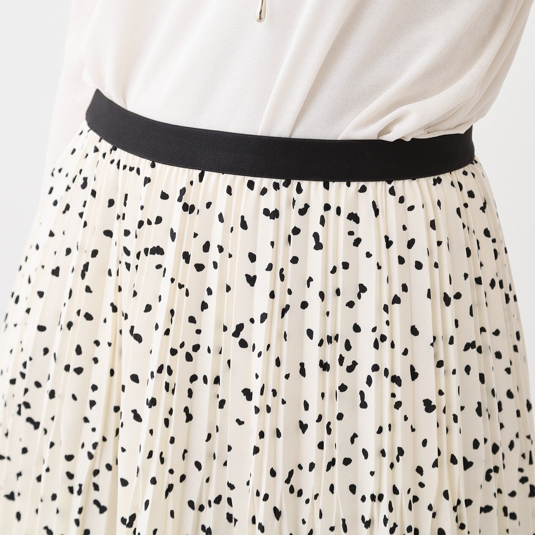 Reflect「【E‐QUALITY／手洗い可】ドット柄アコーディオンスカート」|スカート|