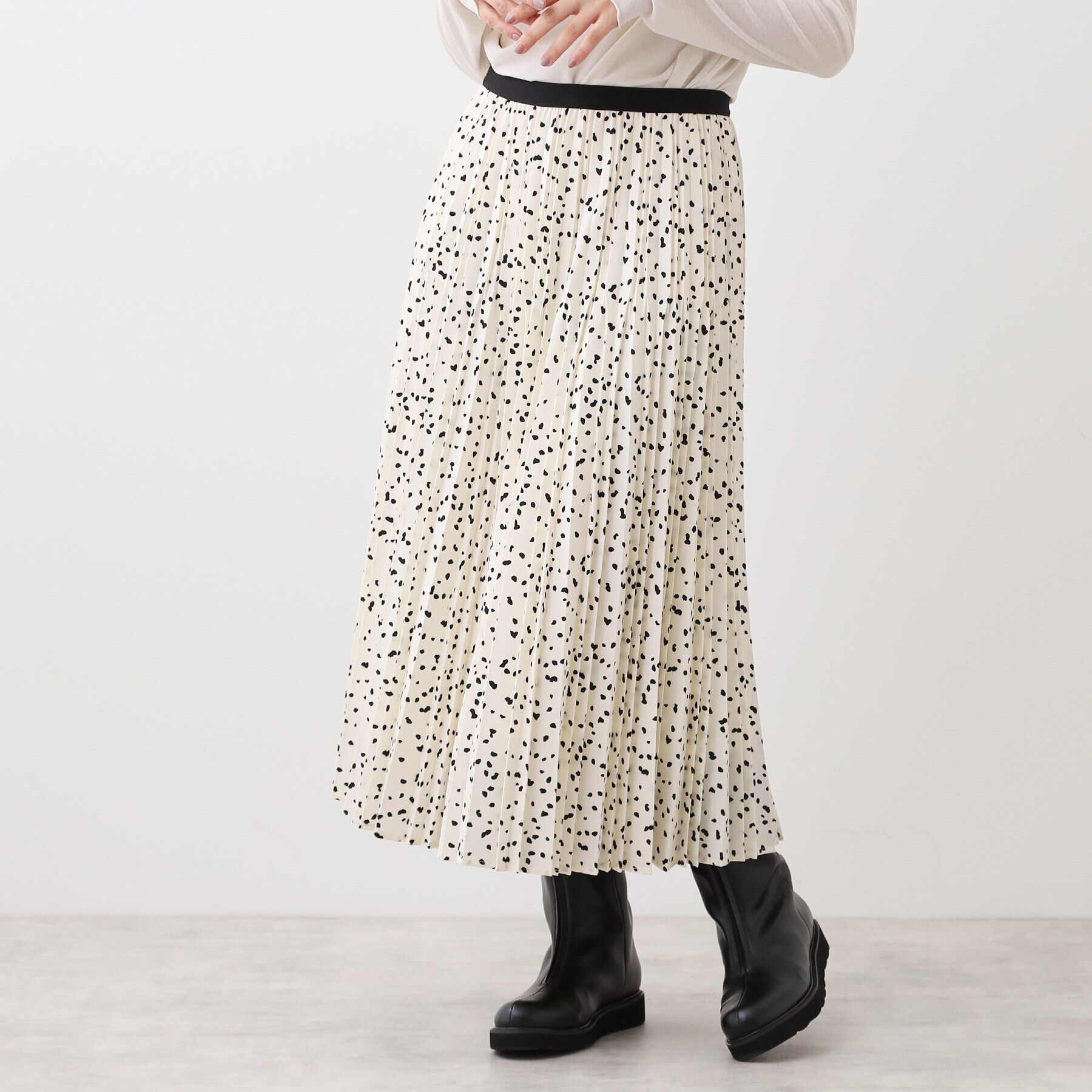 Reflect「【E‐QUALITY／手洗い可】ドット柄アコーディオンスカート」|スカート|