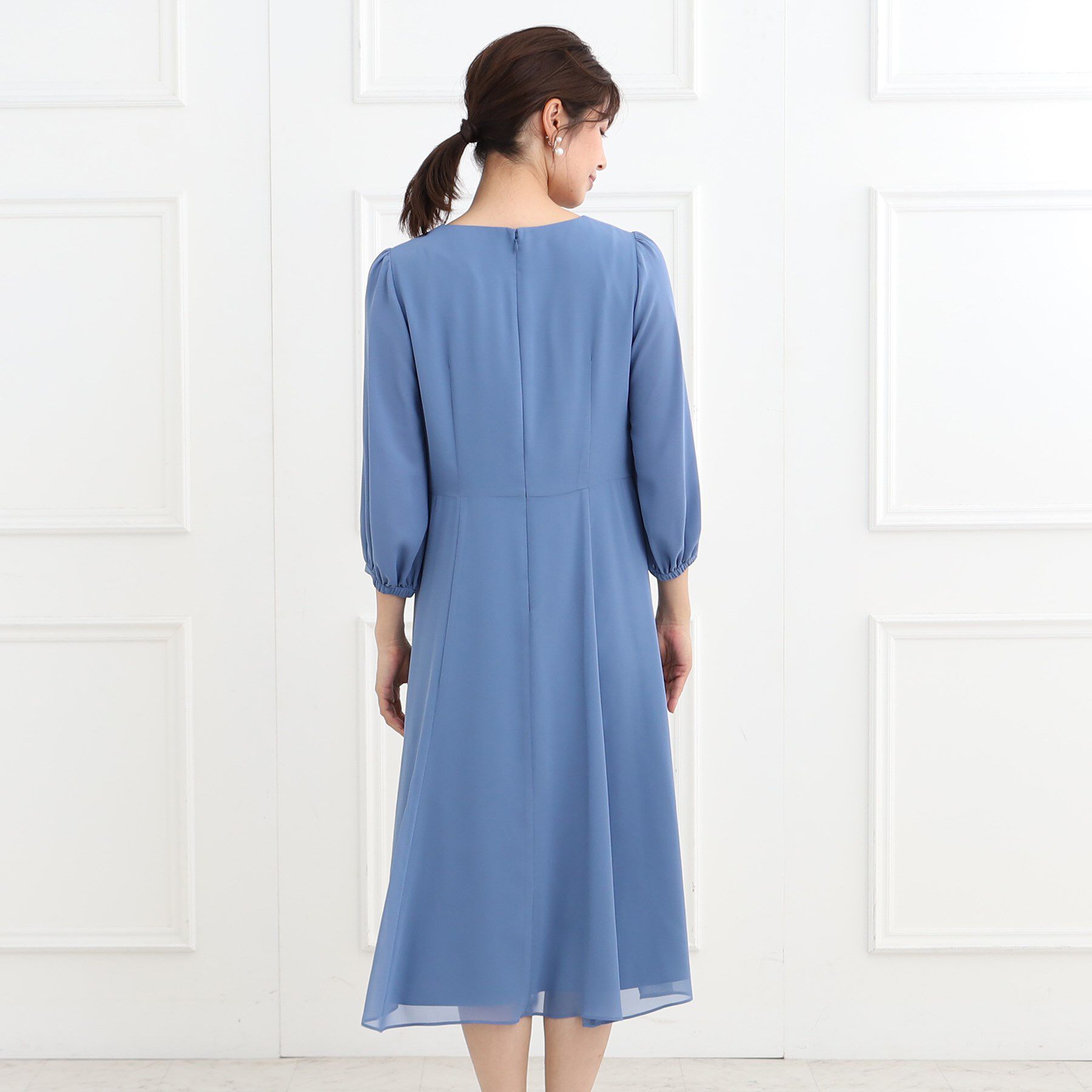 Reflect「【フォーマル/洗える】フロントレースジョーゼットワンピース」|ワンピース|