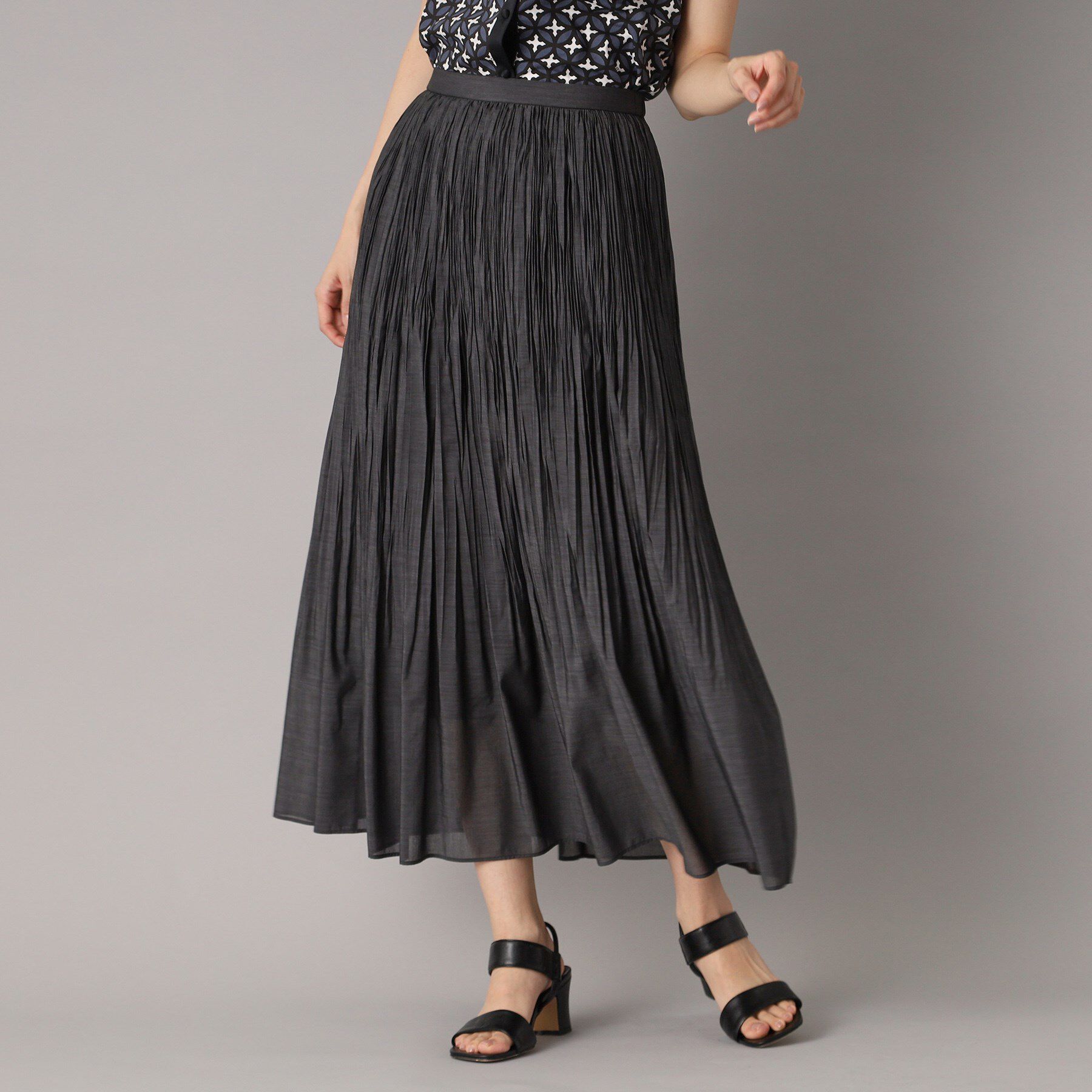 DRESSTERIOR「【ウエストゴム/ミディ丈】シアープリーツスカート」|スカート|