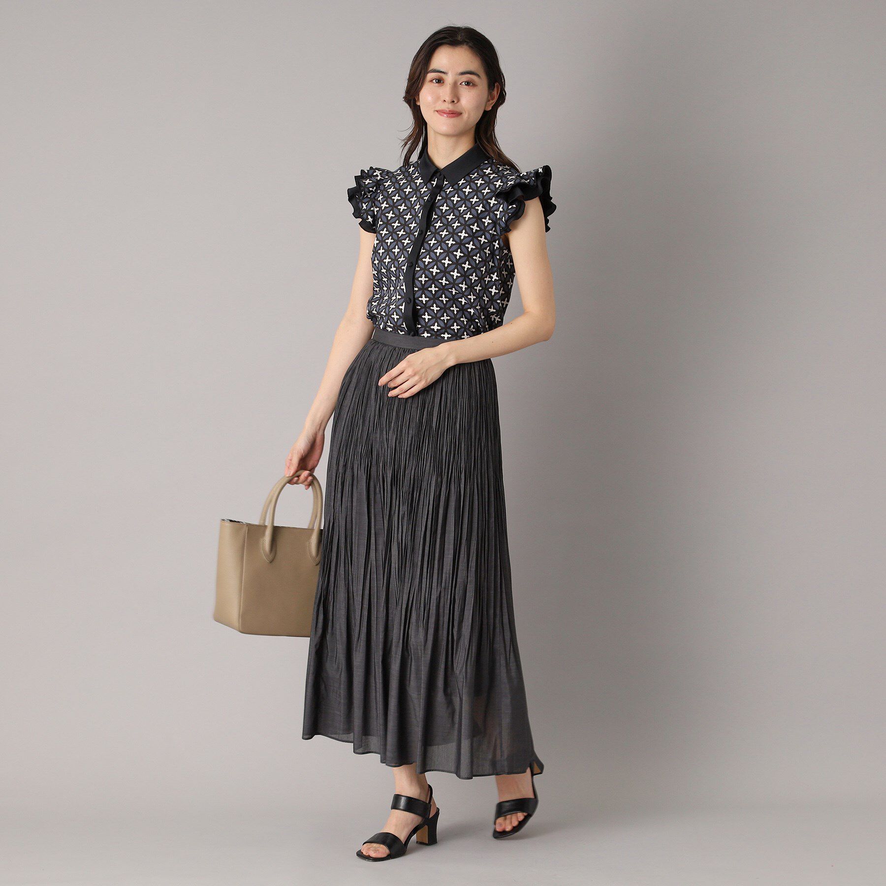 DRESSTERIOR「【ウエストゴム/ミディ丈】シアープリーツスカート」|スカート|