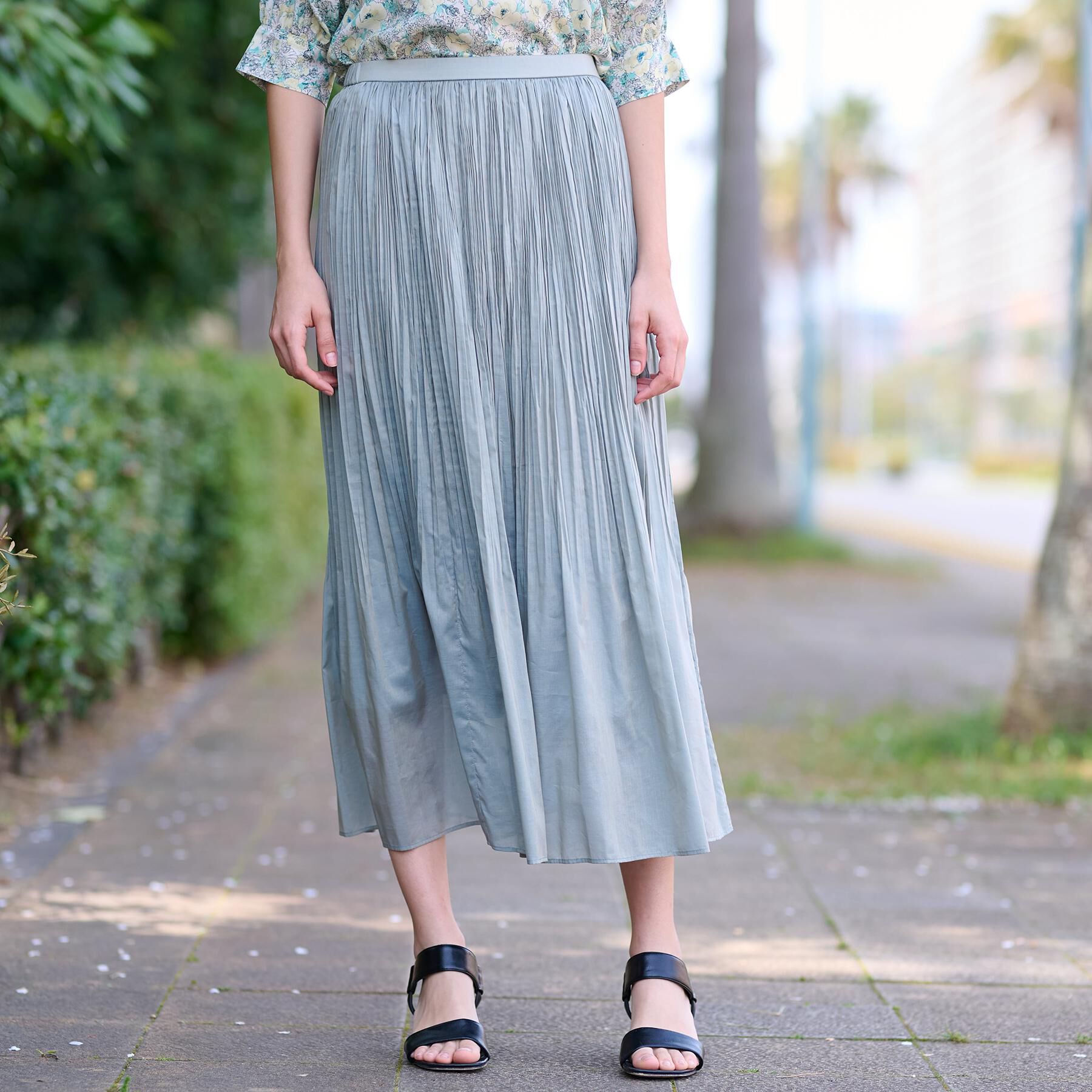 DRESSTERIOR「【ウエストゴム/ミディ丈】シアープリーツスカート」|スカート|