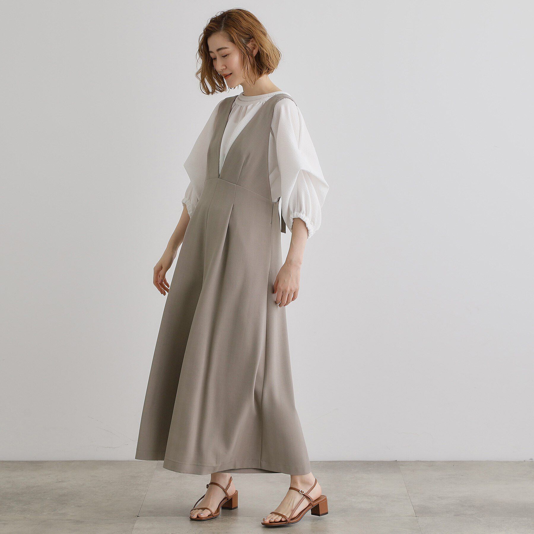 grove「ラメストライプサロペット」|オールインワン|