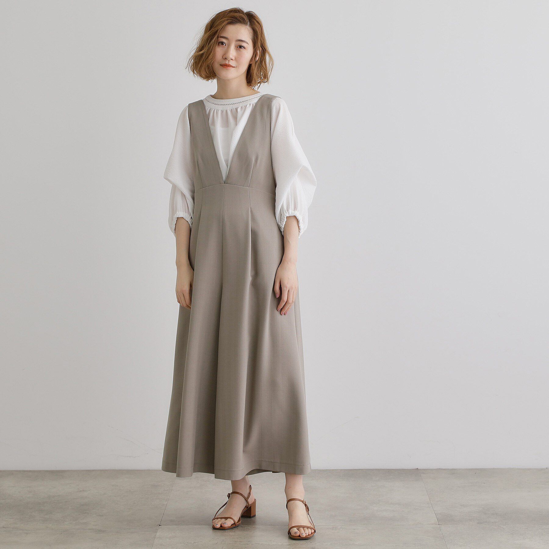 grove「ラメストライプサロペット」|オールインワン|