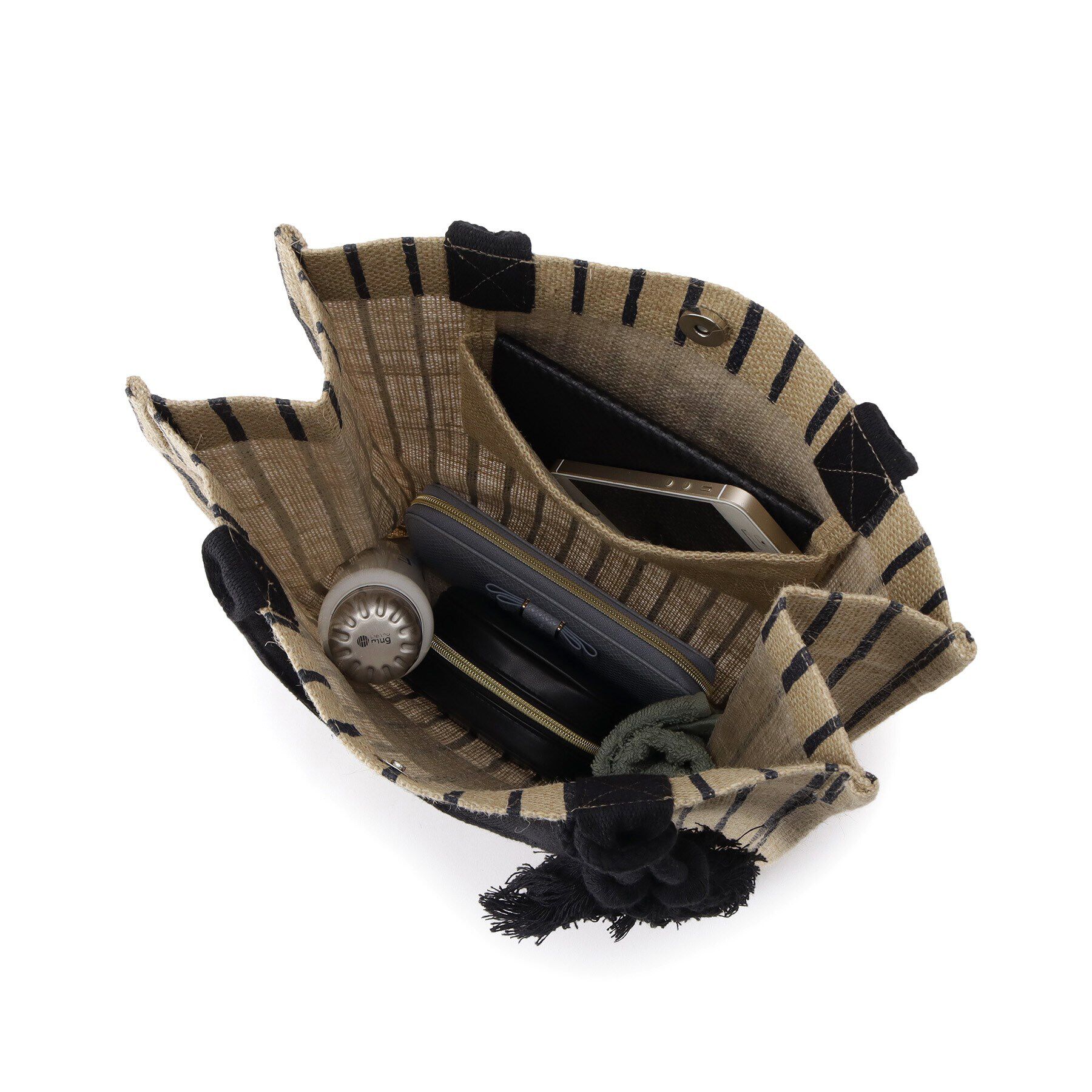 grove「タテA4ジュートタッセルトート」|トートバッグ|