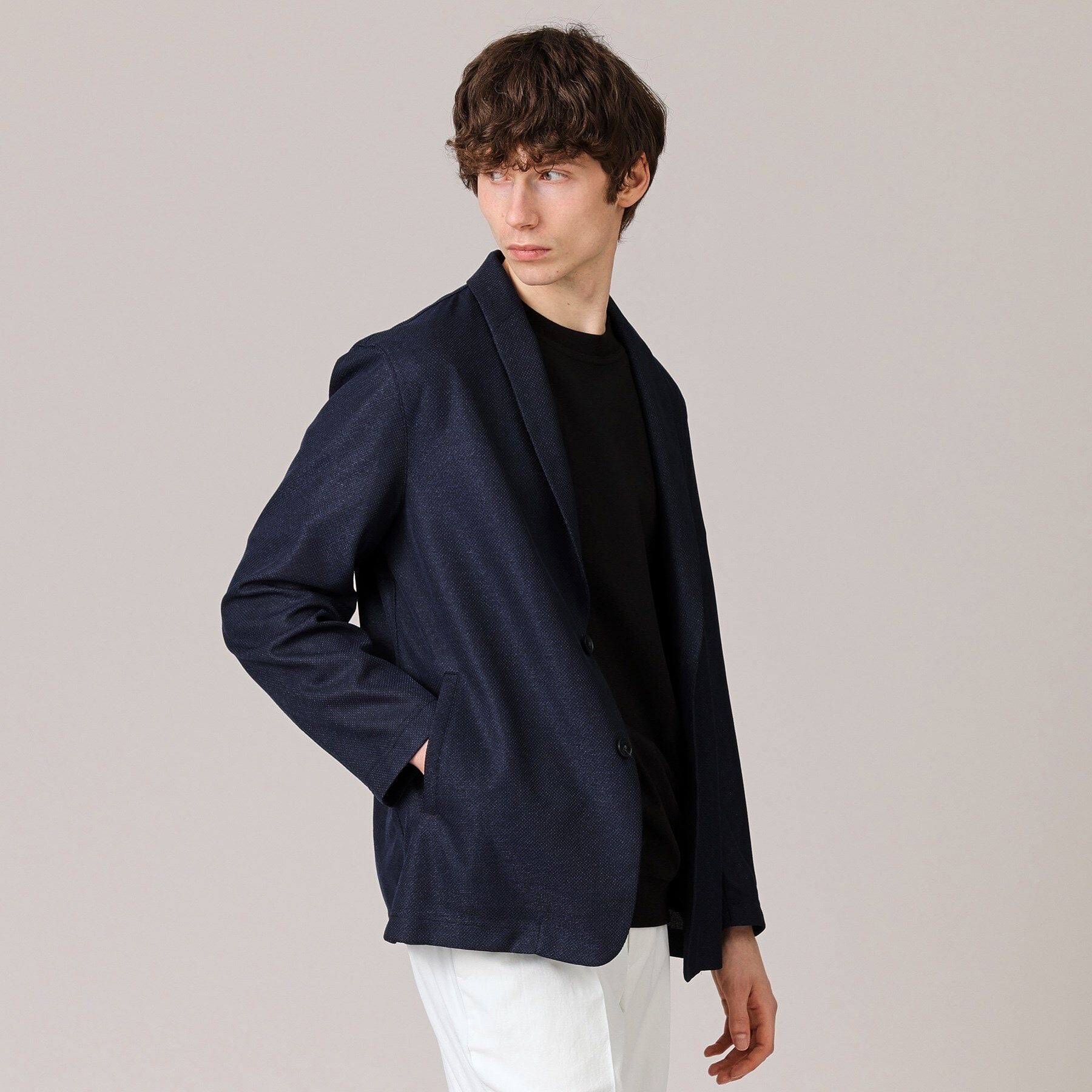 TAKEO KIKUCHI「【抗菌防臭/尾州織】ドビーメッシュ ショールカラー カーディガン」|カーディガン|