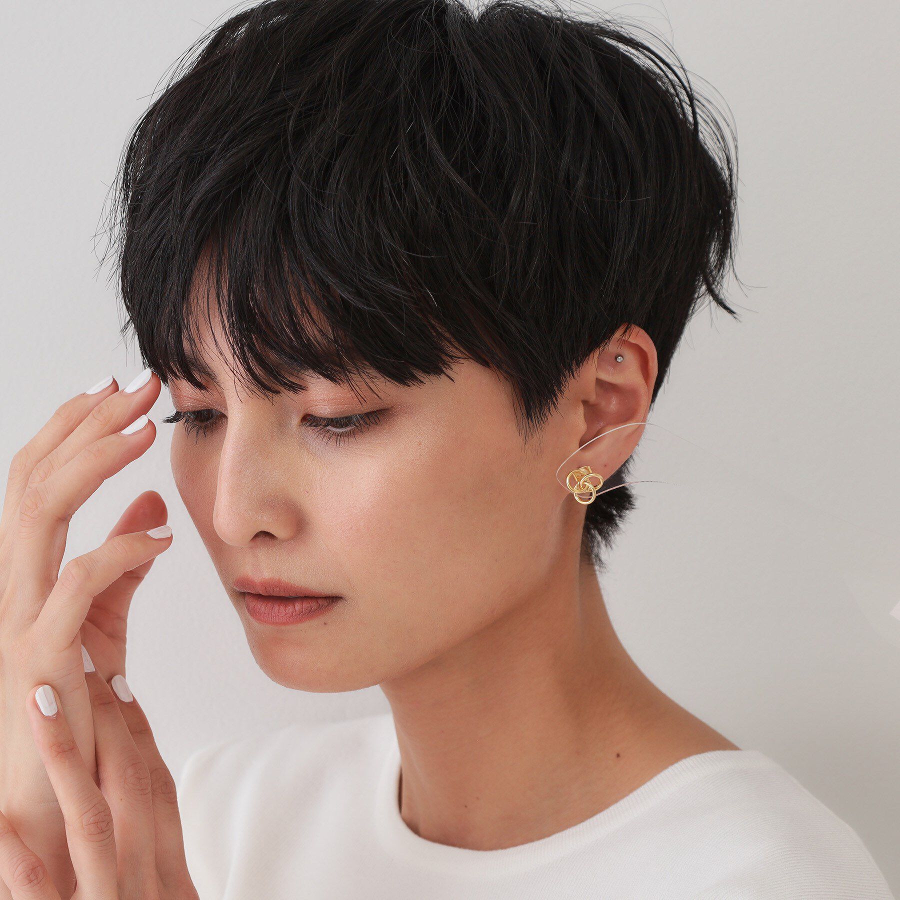 OPAQUE.CLIP「ノットメタルミニピアス」|ピアス|