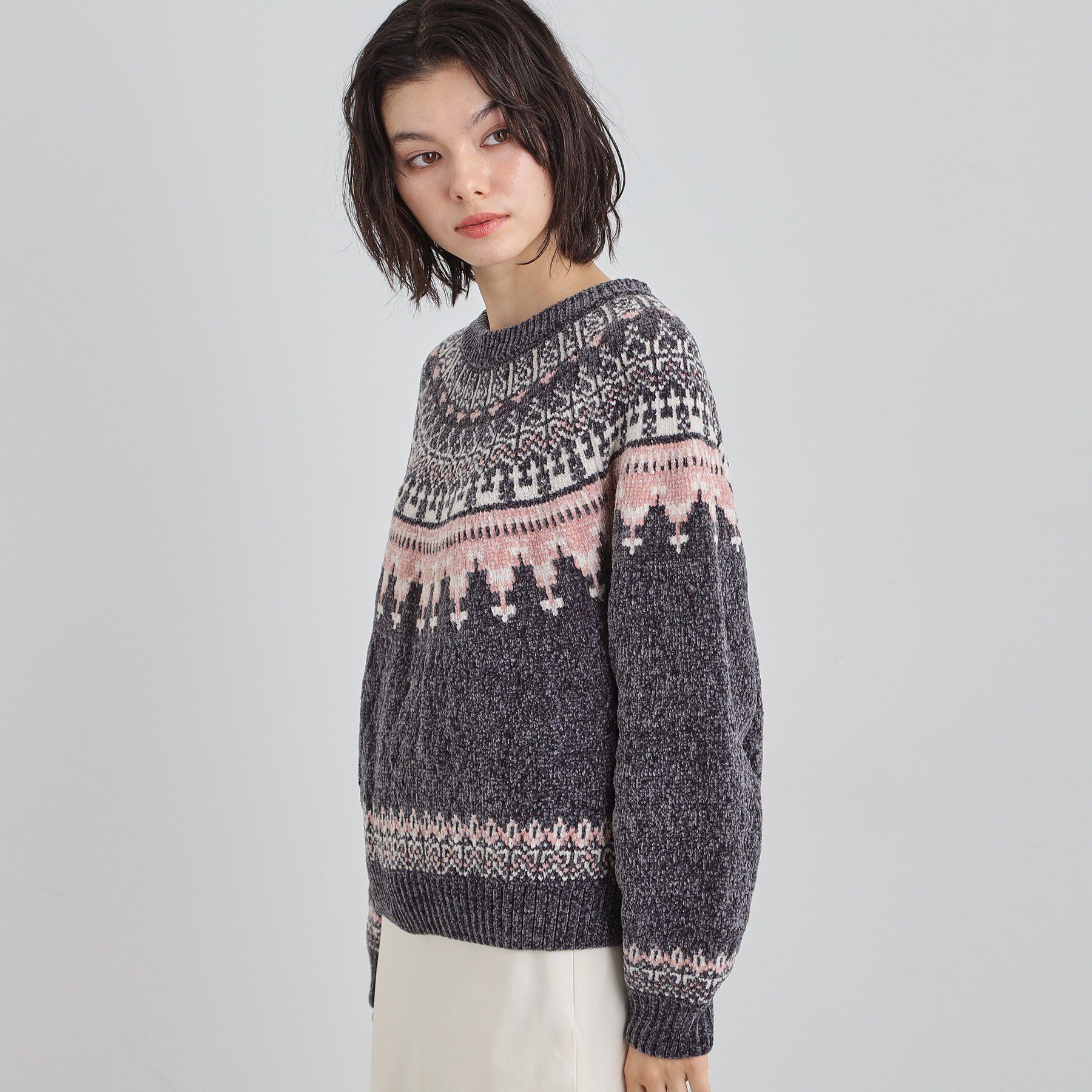 THE SHOP TK「上品さと少しの遊び心を モール求心柄ニット」|ニット・セーター|スミクロ(118)