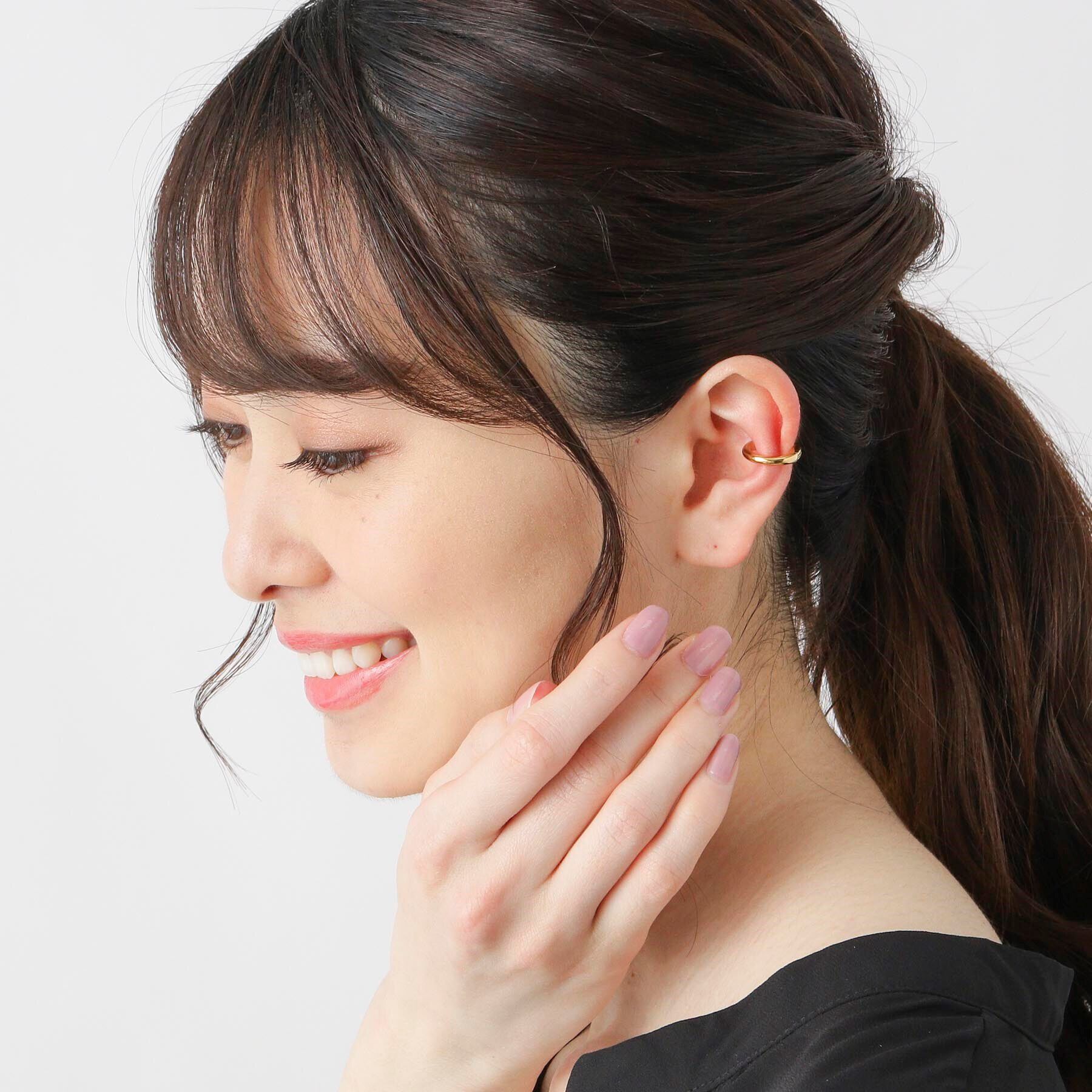 COCOSHNIK「シルバー 丸線中折れ イヤーカフ小」|イヤリング|