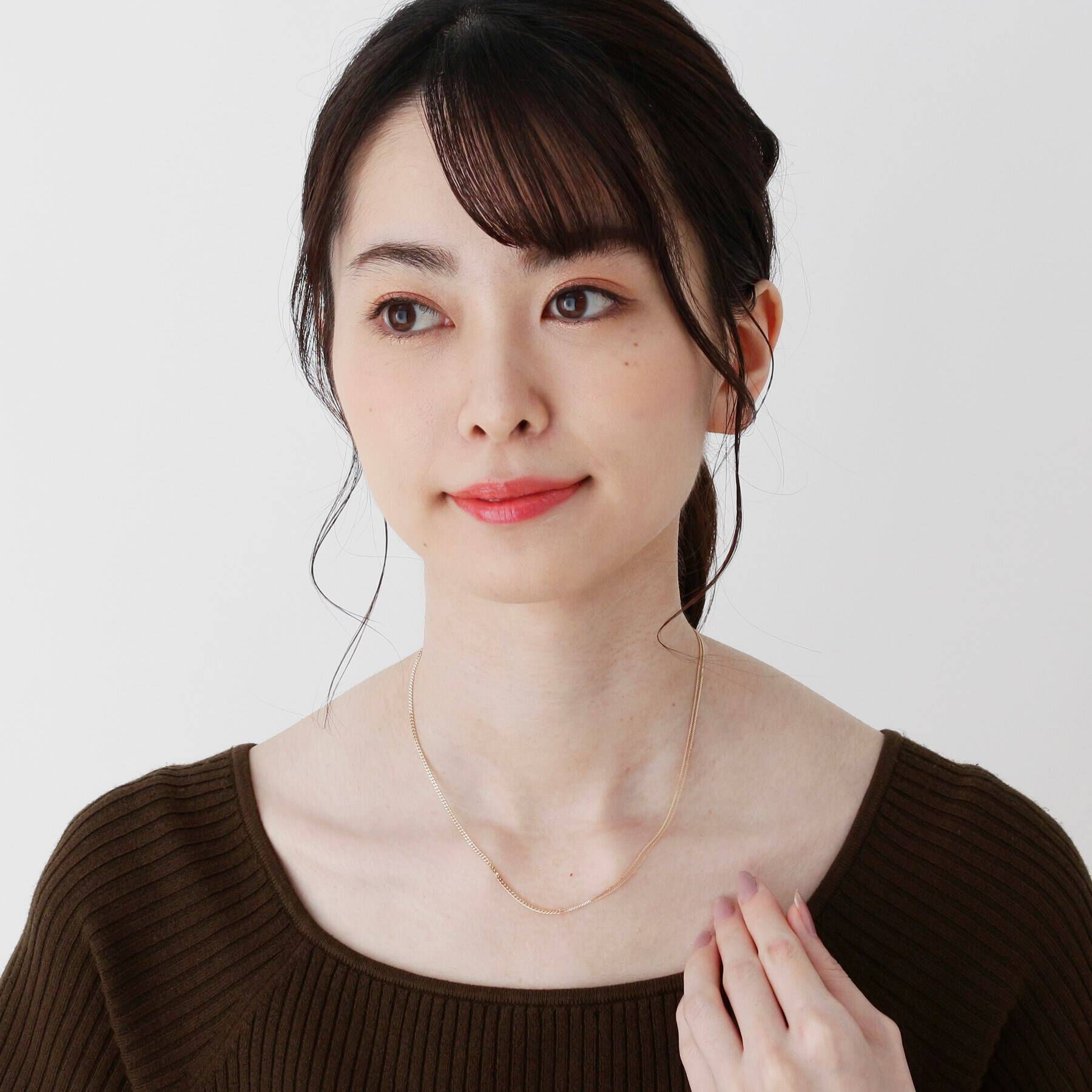 COCOSHNIK「K10キヘイチェーン アシンメトリー ネックレス」|ネックレス|