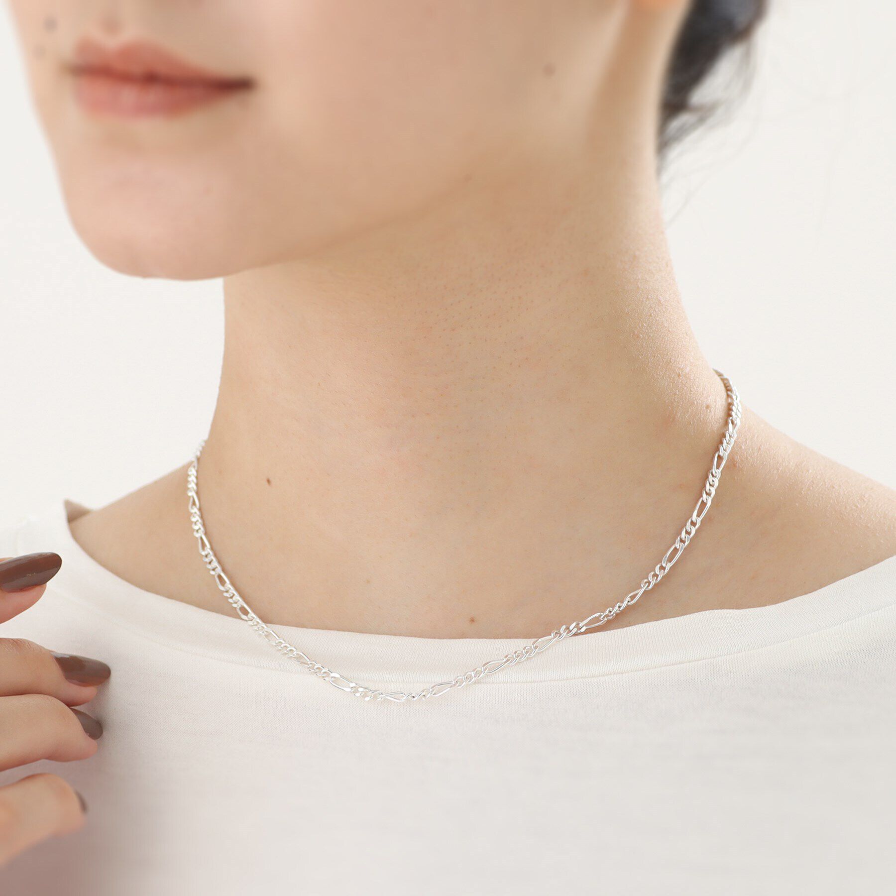 COCOSHNIK ONKITSCH「シルバー デザインチェーン フィガロネックレス」|ネックレス|