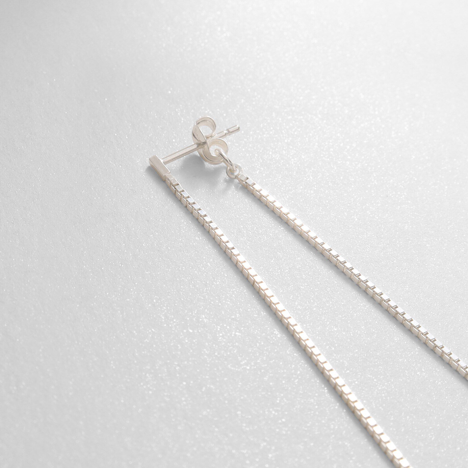 COCOSHNIK ONKITSCH「シルバー チェーンピアスベネチアン ロングフロントバック（片耳用）」|ピアス|