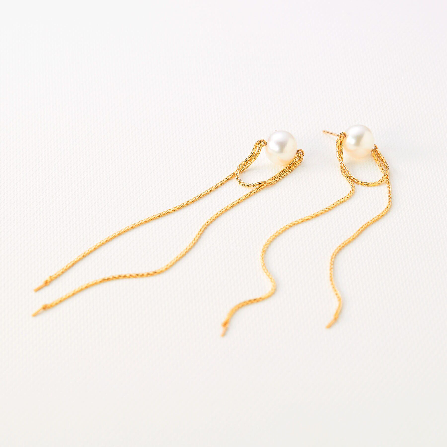 COCOSHNIK「K10パール スパイクトリプルフリンジ スタッドピアス」|ピアス|