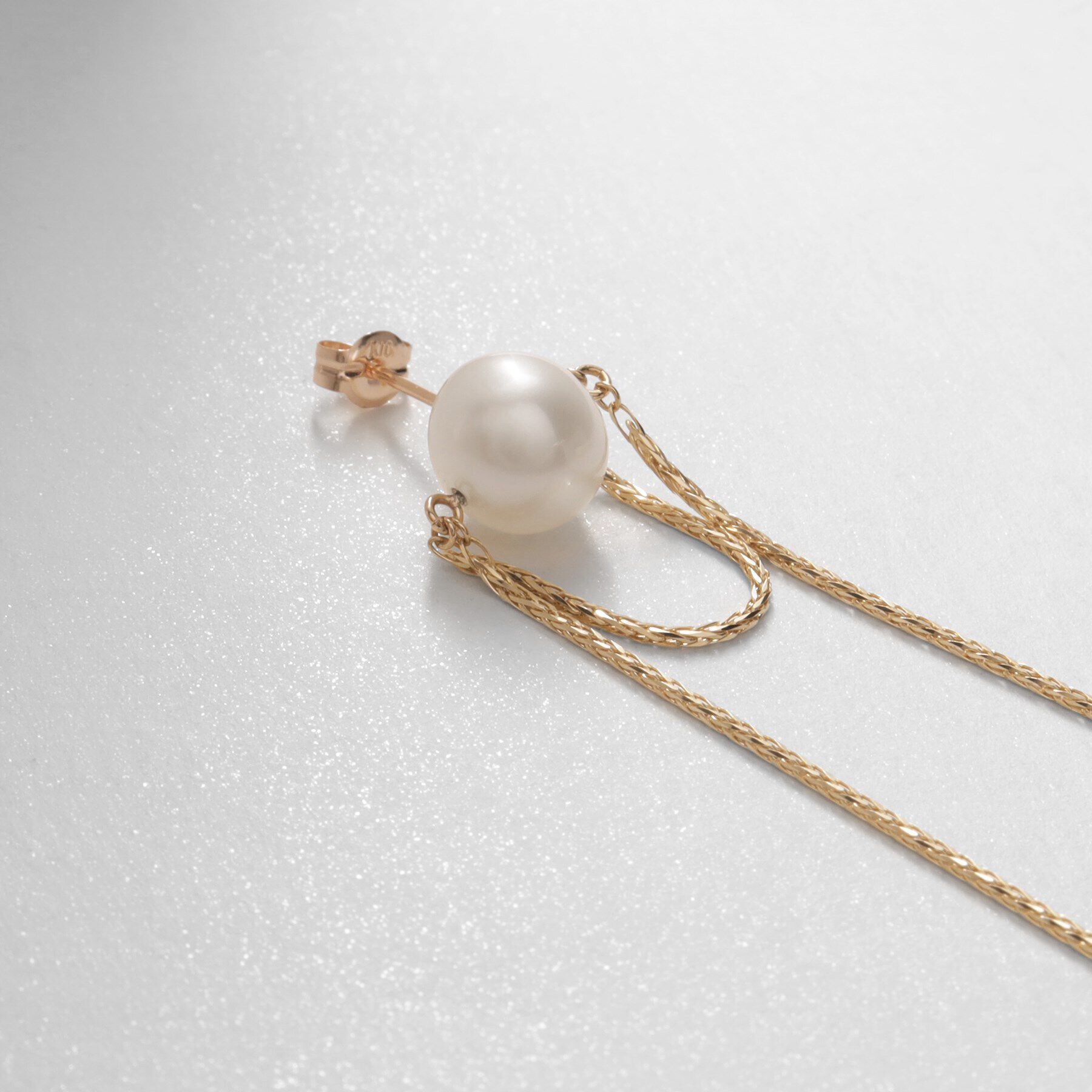 COCOSHNIK「K10パール スパイクトリプルフリンジ スタッドピアス」|ピアス|