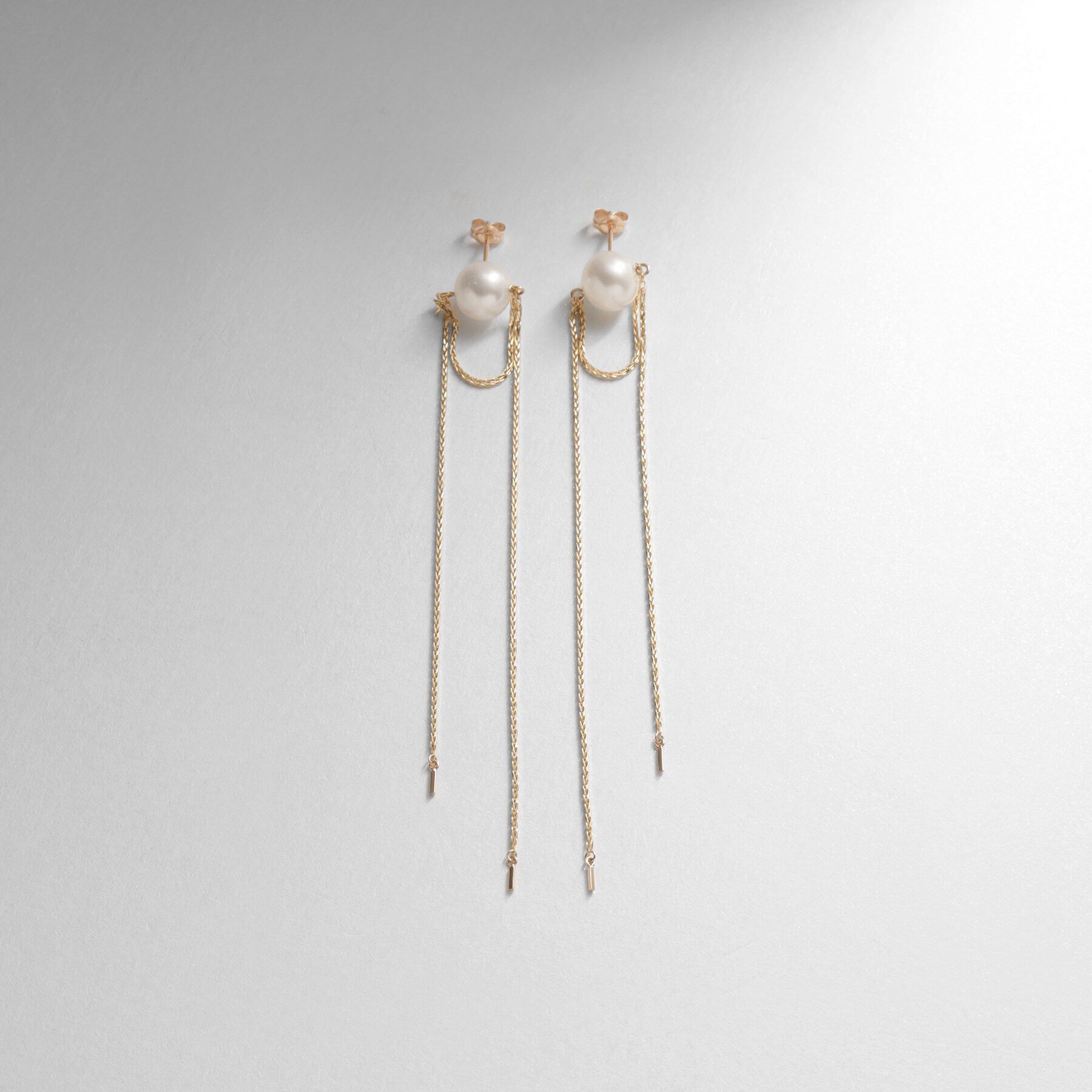 COCOSHNIK「K10パール スパイクトリプルフリンジ スタッドピアス」|ピアス|