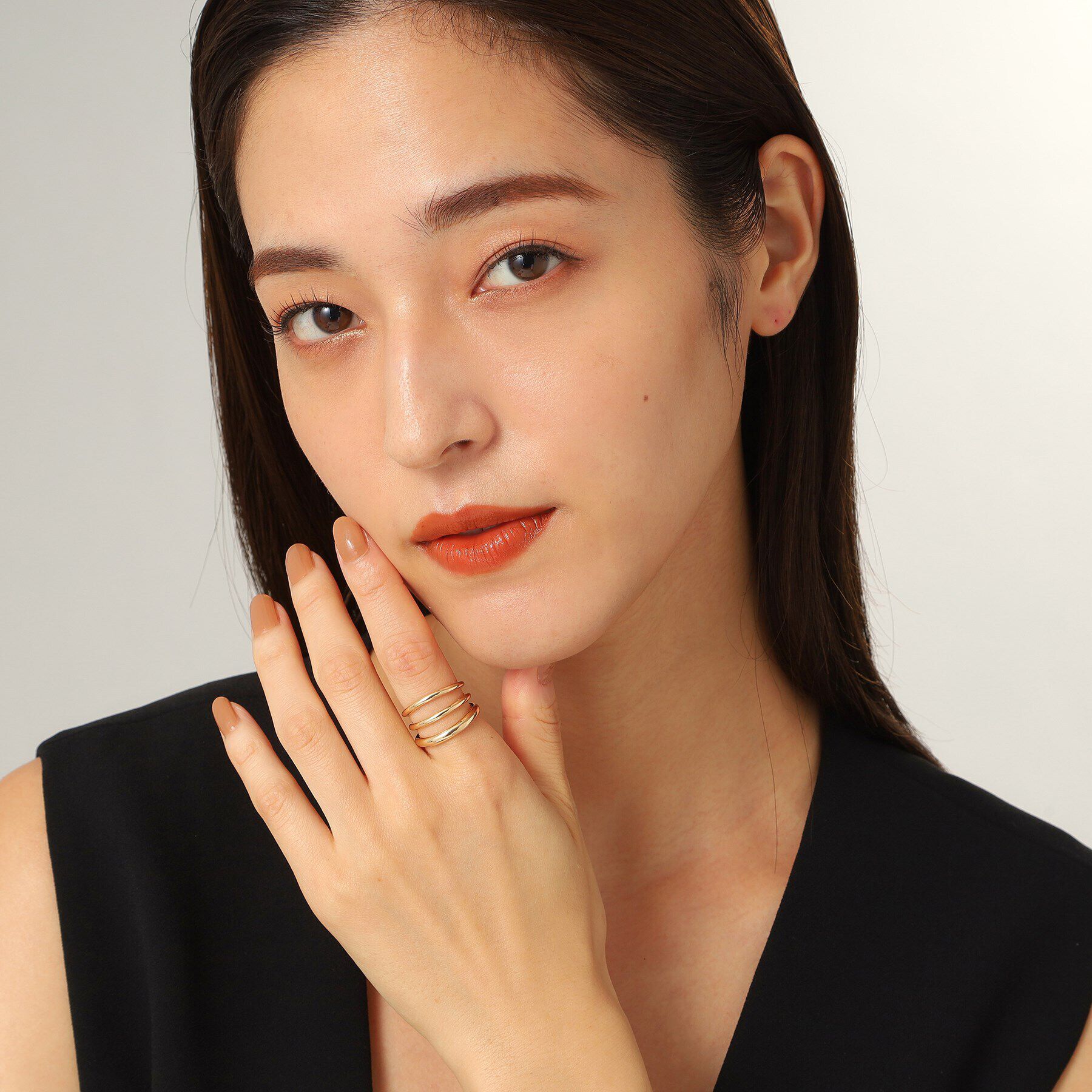 COCOSHNIK「K10スリーライン リング」|リング|