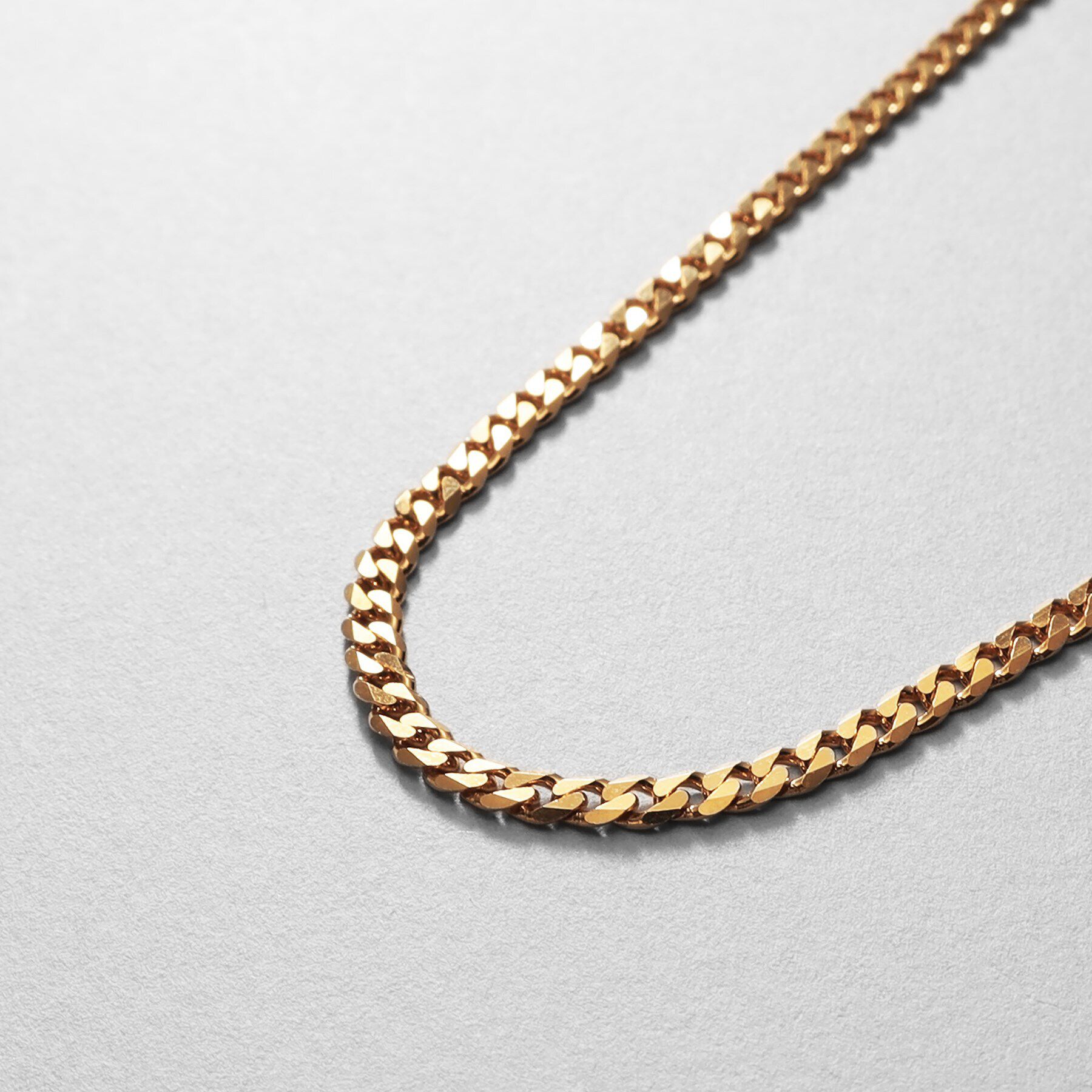 COCOSHNIK ONKITSCH「シルバー デザインチェーン ライトフラットカーブネックレス（38cm） GP」|ネックレス|