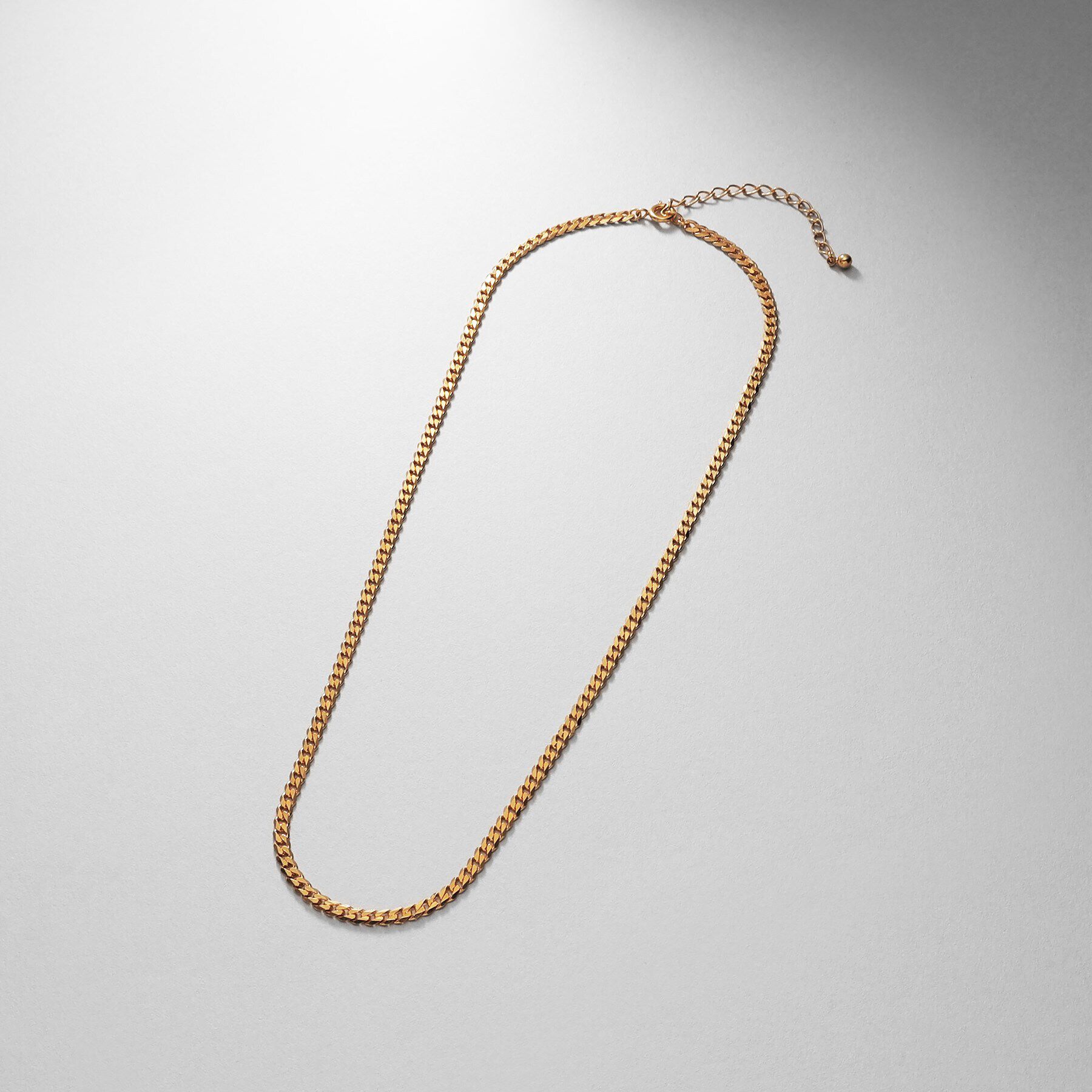 COCOSHNIK ONKITSCH「シルバー デザインチェーン ライトフラットカーブネックレス（38cm） GP」|ネックレス|