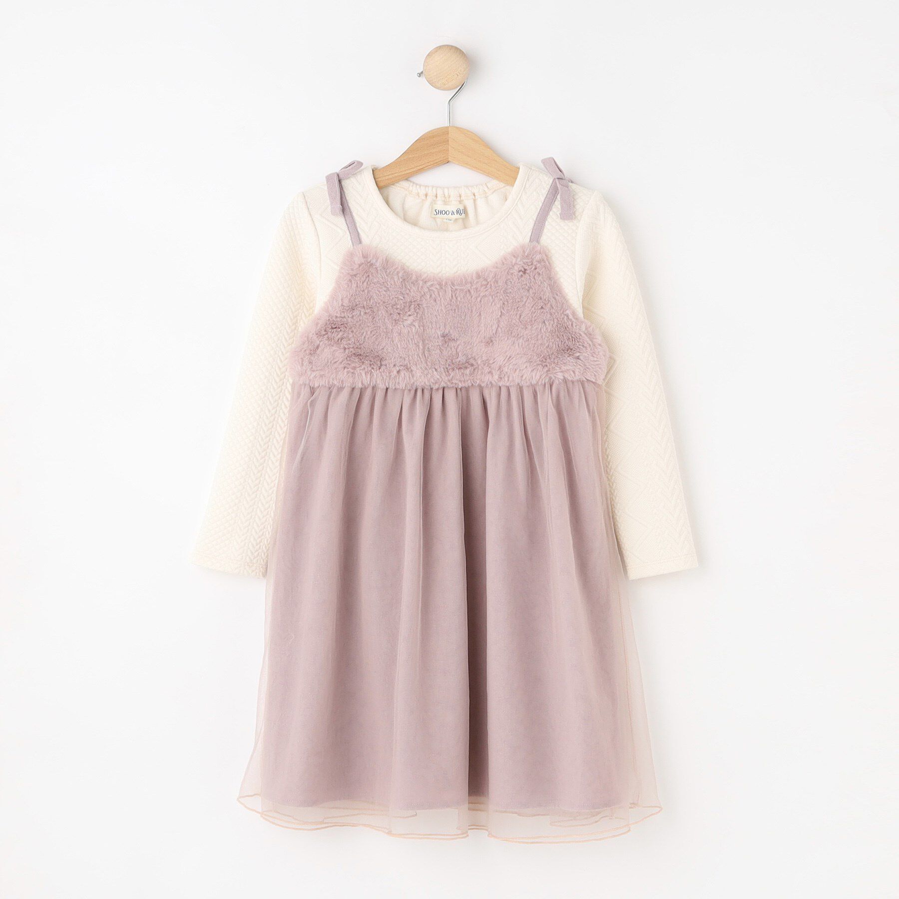 SHOO･LA･RUE「【100-150cm】ファーチュールドッキングキャミワンピ」|ワンピース|