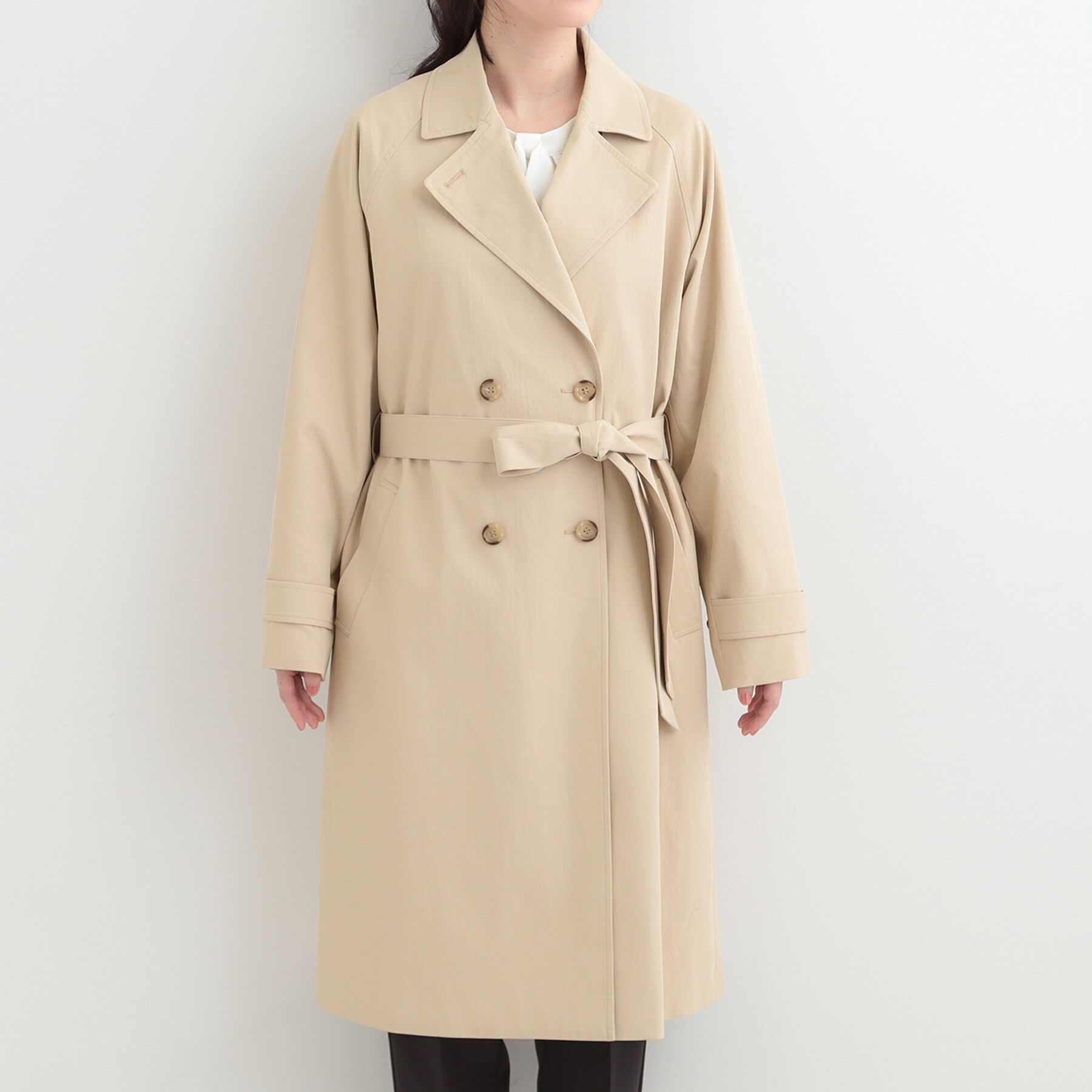 SHOO･LA･RUE「【S-LL/撥水】通勤や学校行事にも ロングトレンチコート」|トレンチコート|