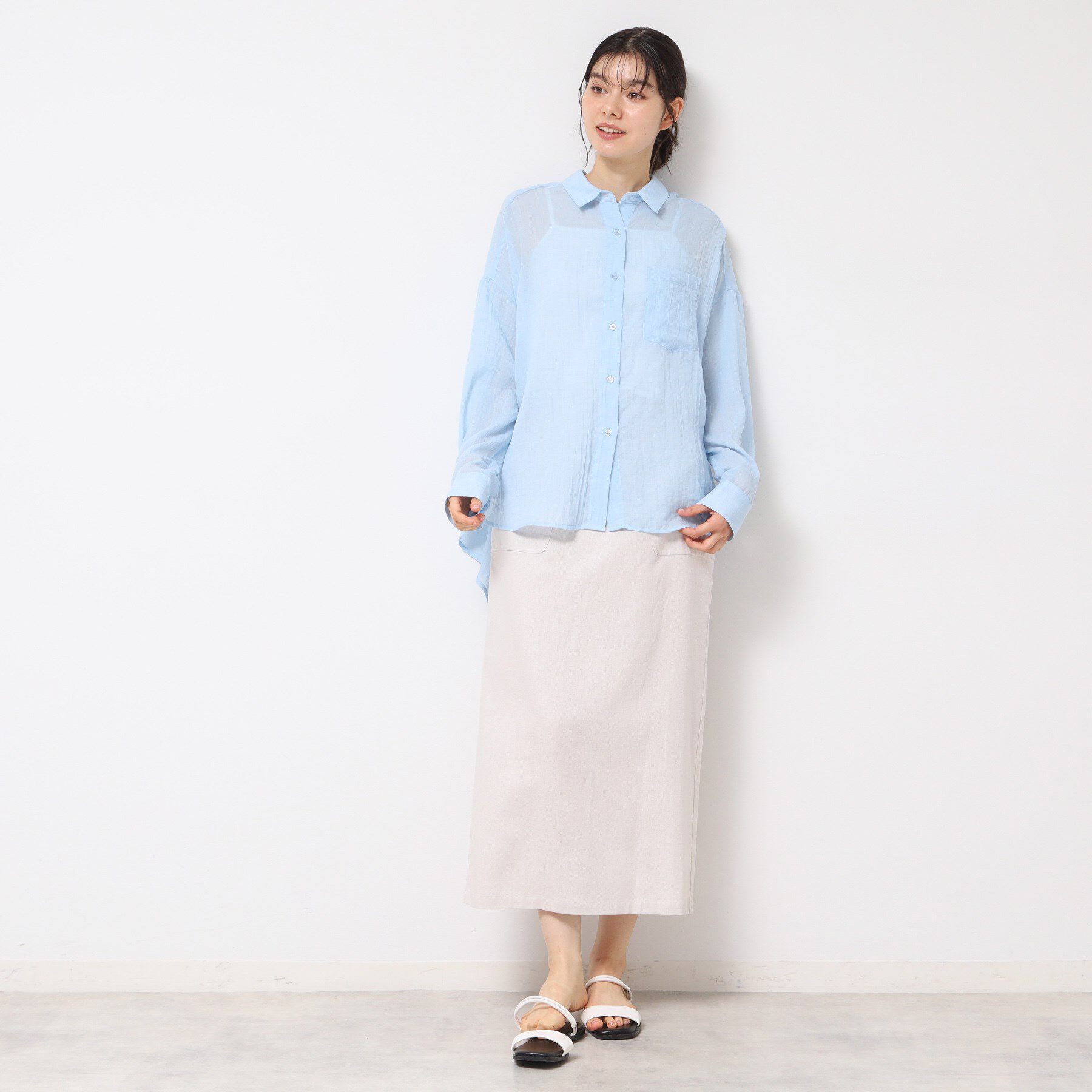 Dessin「【洗える】シアーシャンブレーシャツ」|シャツ・ブラウス|