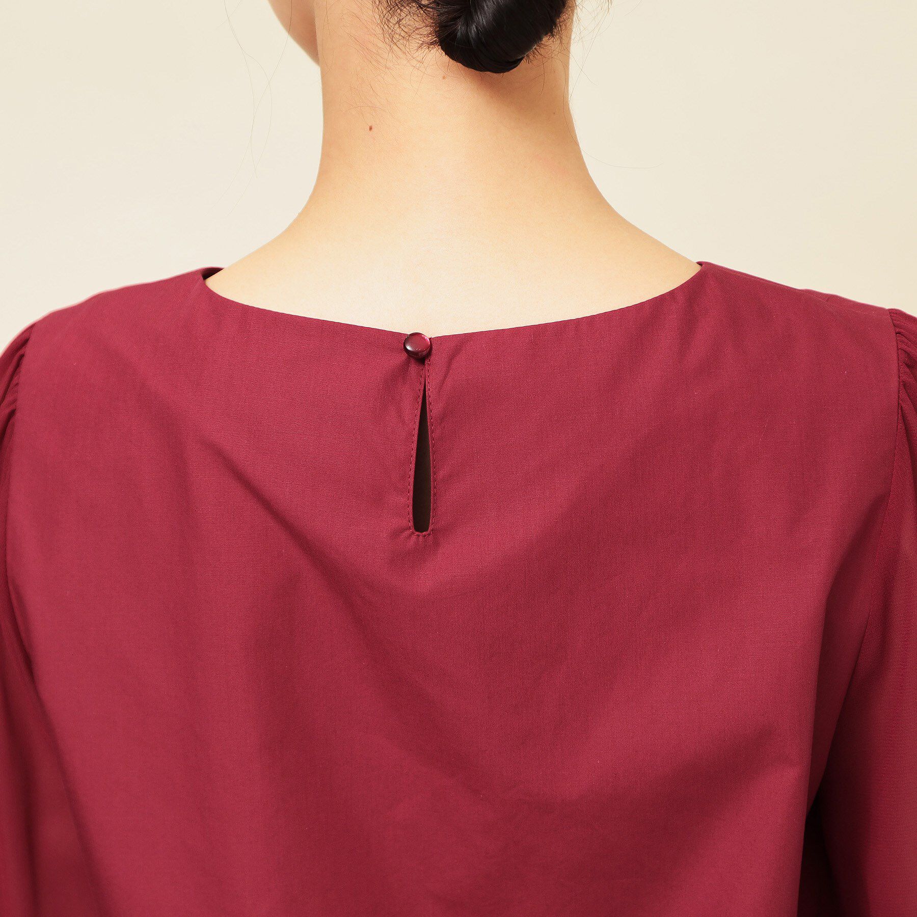 SunaUna「【フラワーモチーフ付き／袖シフォン】肘下丈ブラウス」|シャツ・ブラウス|