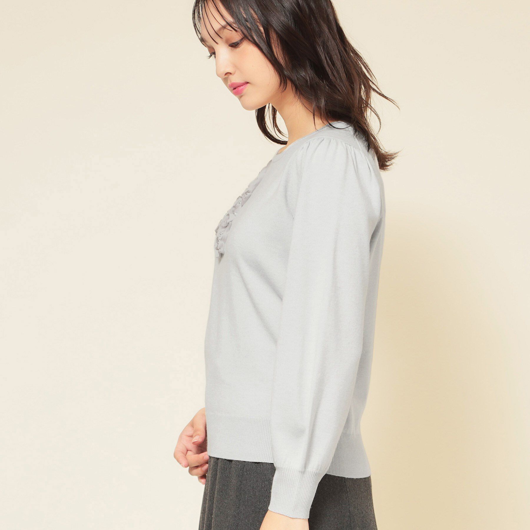 SunaUna「【SS～Lサイズ展開／チュール刺繍】クラフトニット」|ニット・セーター|