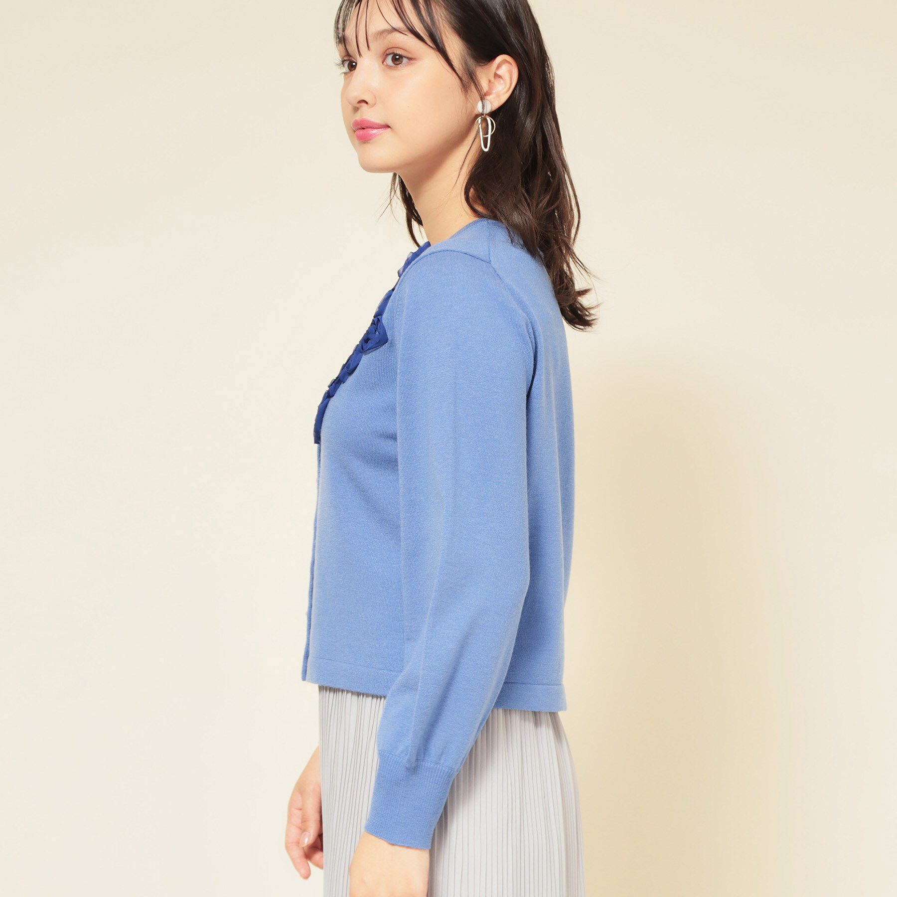 SunaUna「【SS～Lサイズ展開／チュール刺繍】クラフトニット」|カーディガン|