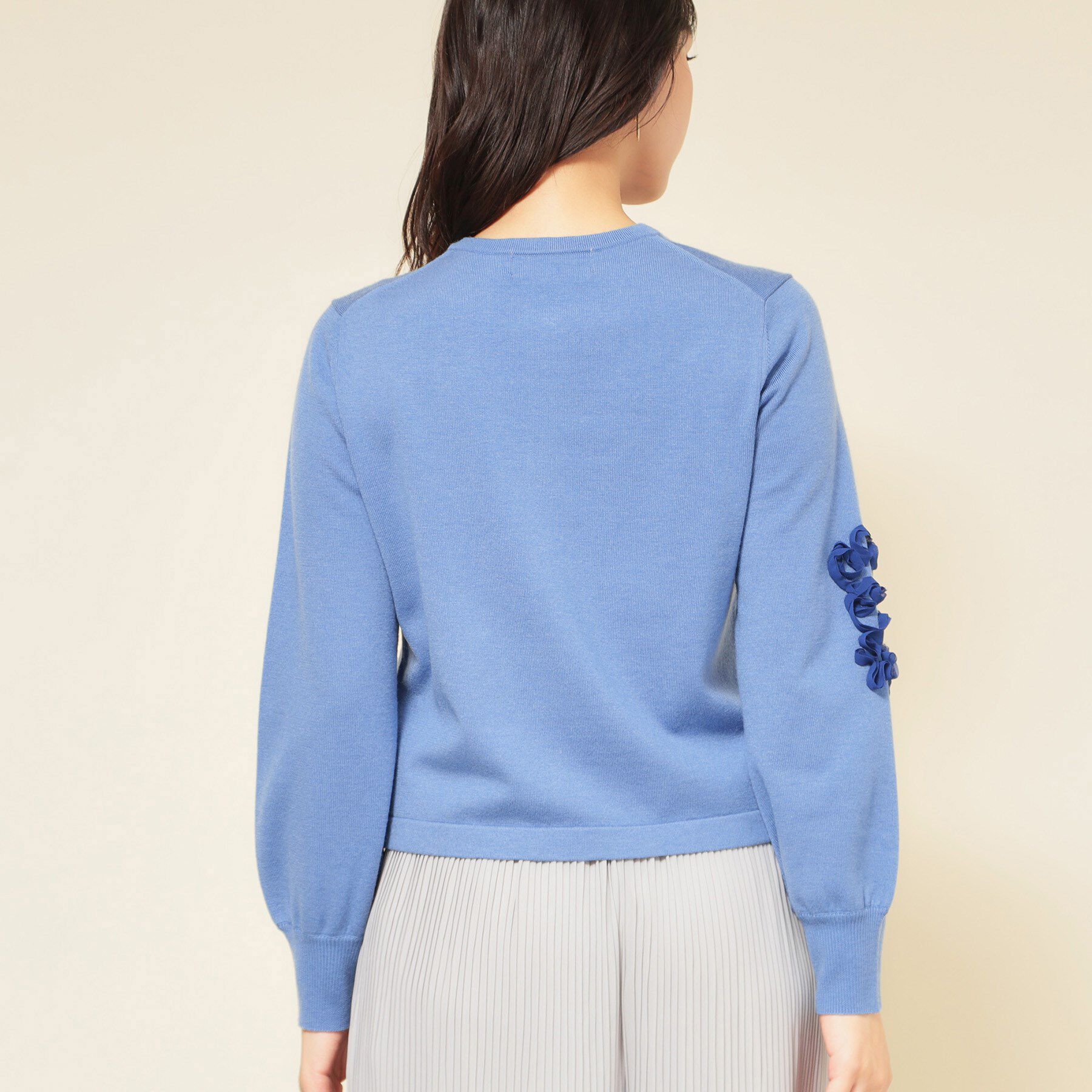 SunaUna「【SS～Lサイズ展開／チュール刺繍】クラフトニット」|カーディガン|