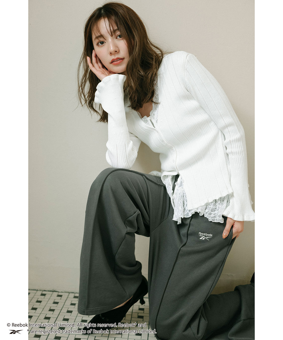 COCO DEAL「《COCO DEAL/Reebok》スウェットワイドパンツ」|その他|チャコール