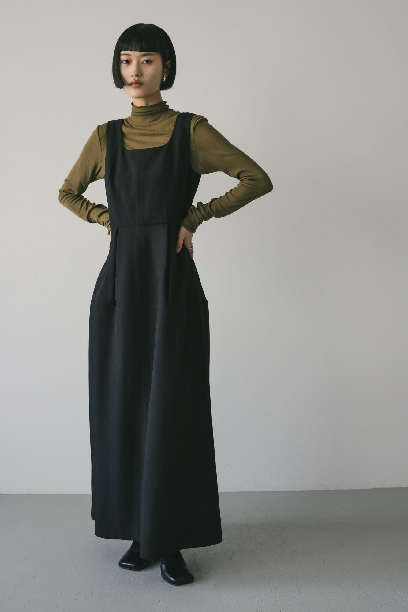 STYLEMIXER「フォルムタックワンピース」|ワンピース|BLK