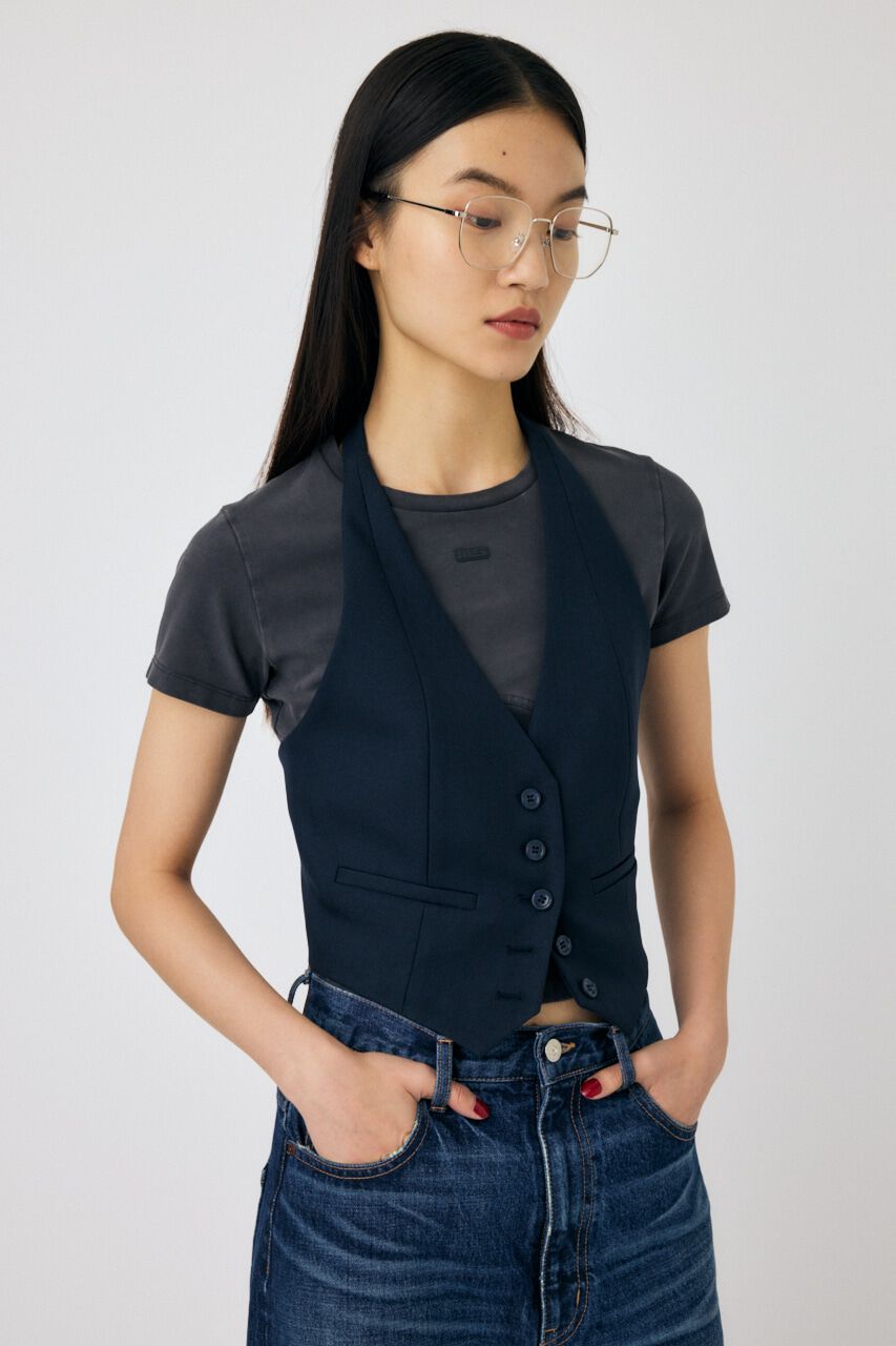 MOUSSY「HALTER NECK SUMMER ベスト」|キャミソール|D/NVY3