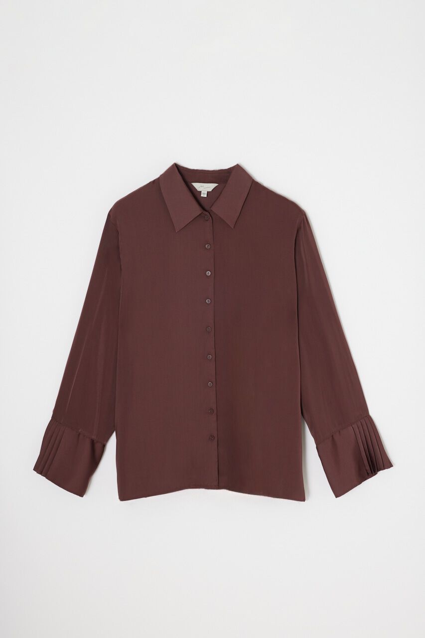 MOUSSY「サテンシャツ　リサイクルポリエステル&times;レーヨン素材」|シャツ・ブラウス|BRN