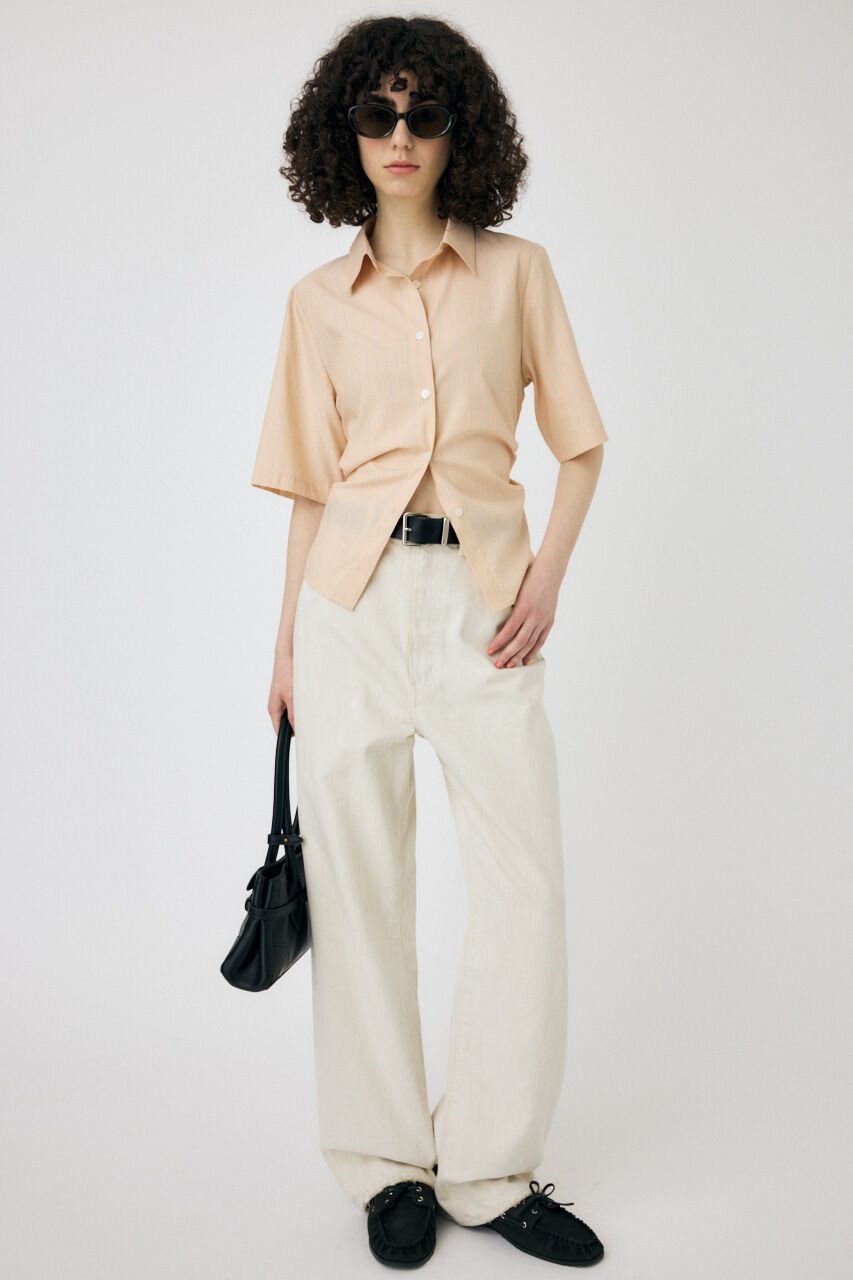 MOUSSY「STRIPE BACK LACE UP シャツ」|シャツ・ブラウス|