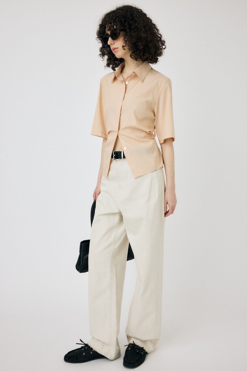 MOUSSY「STRIPE BACK LACE UP シャツ」|シャツ・ブラウス|