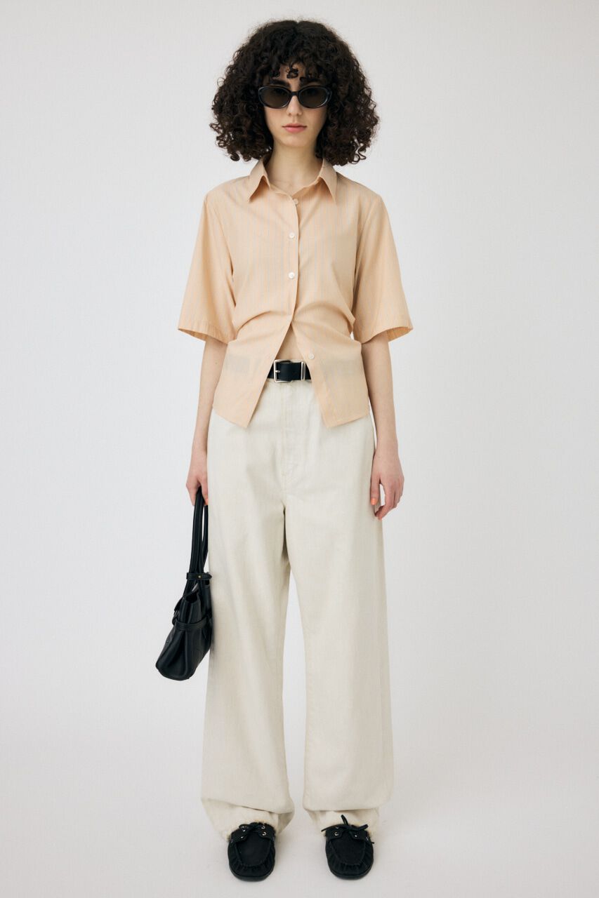 MOUSSY「STRIPE BACK LACE UP シャツ」|シャツ・ブラウス|