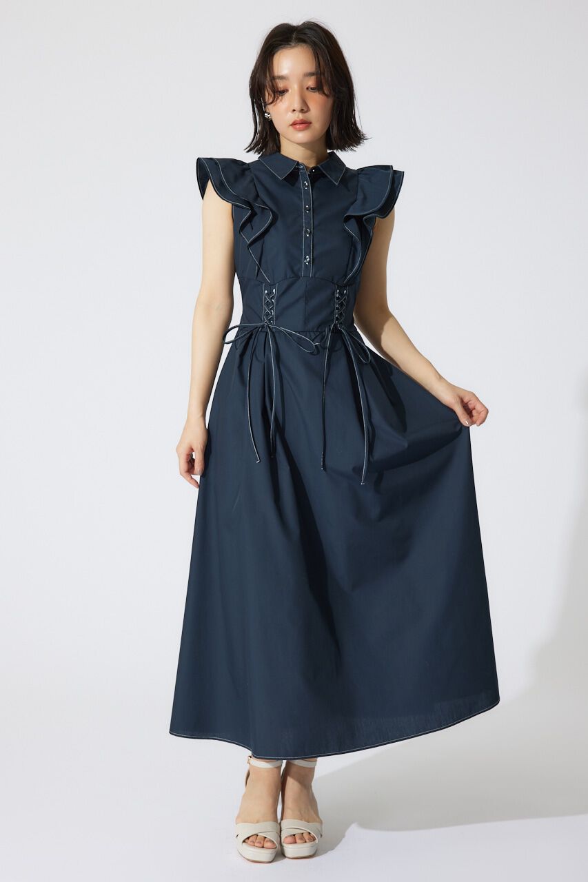 rienda「レースアップフリルワンピース」|ワンピース|
