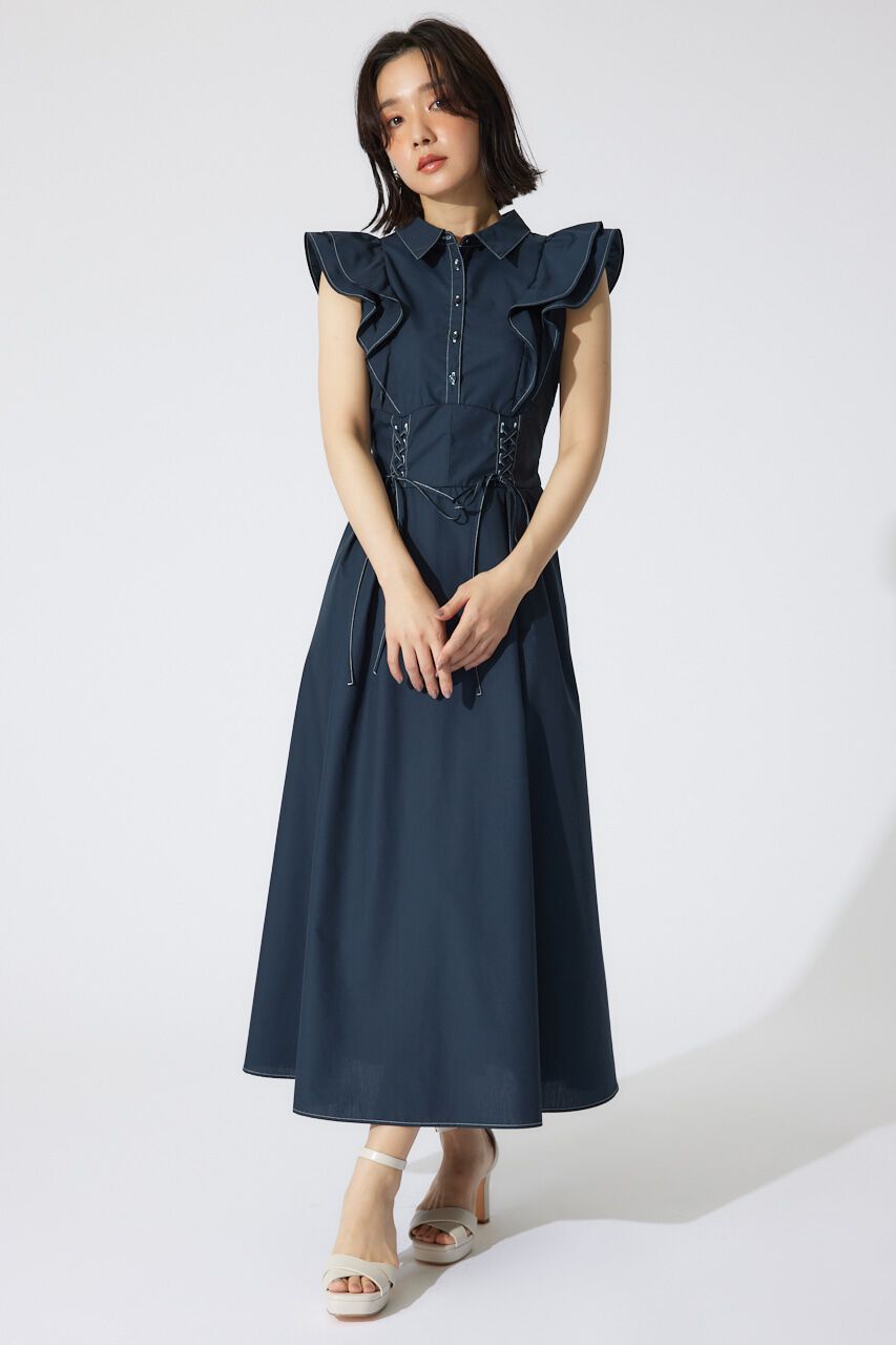 rienda「レースアップフリルワンピース」|ワンピース|